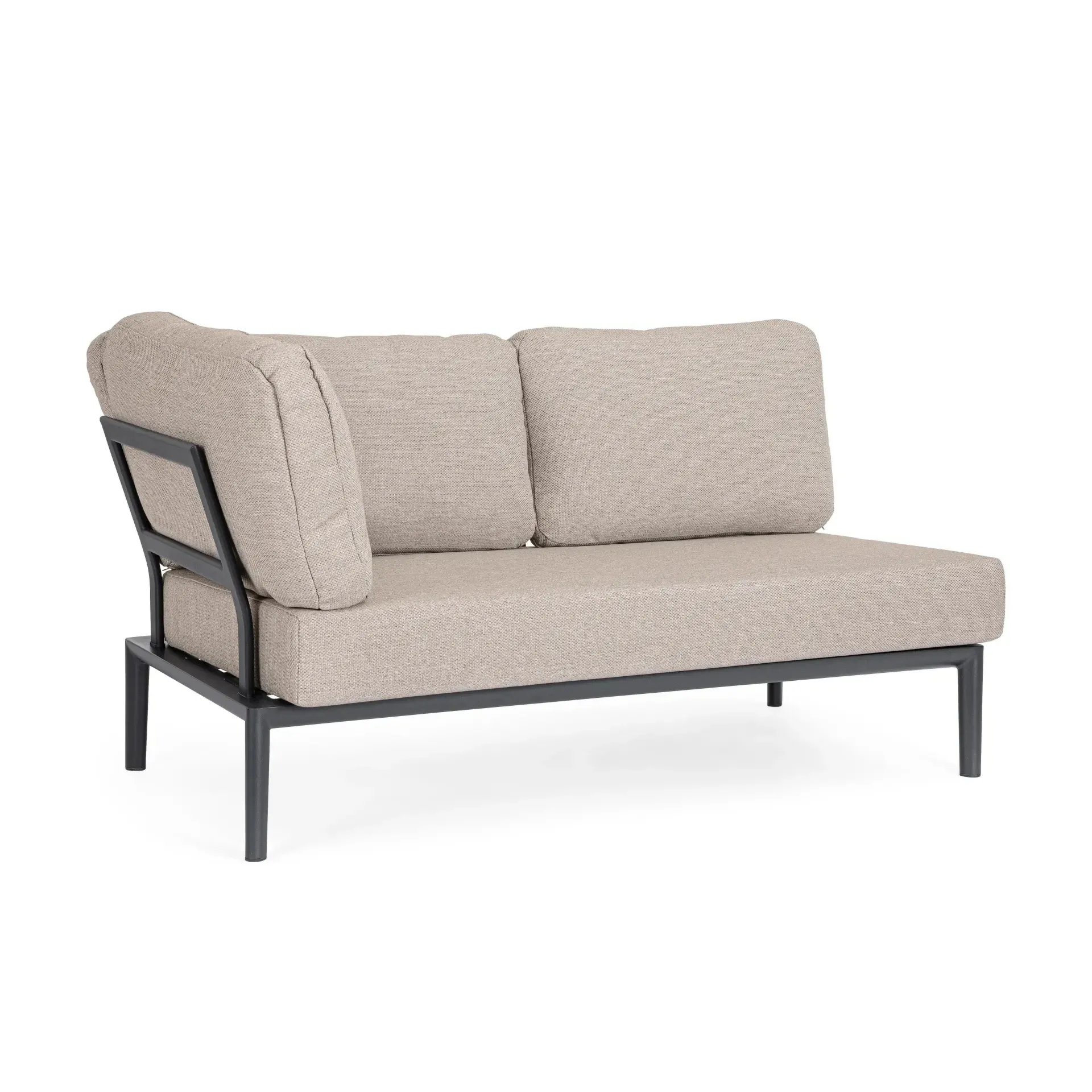 Bolzano Giacomo Sofa narożna 150x80 antracytowa aluminium
