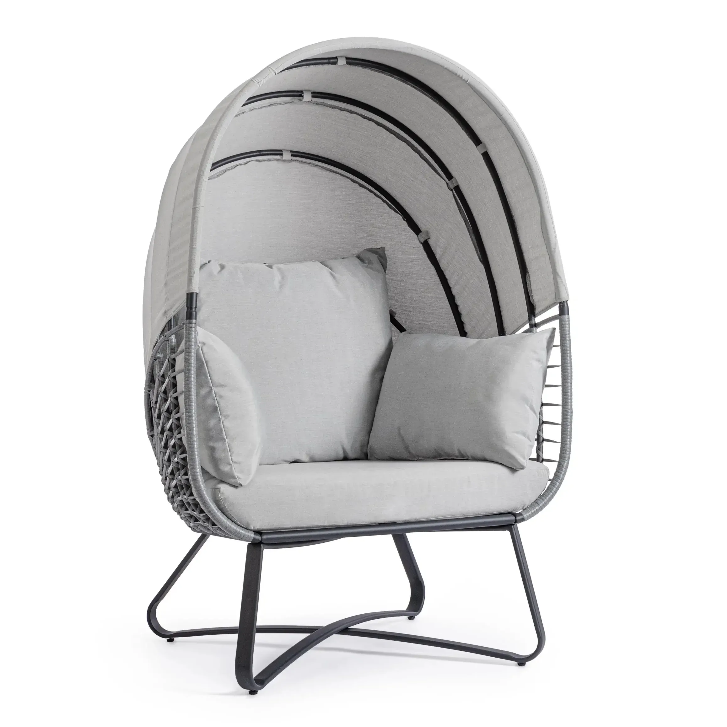 Bolzano Erba Fotel ogrodowy z baldachimem 100x90 szary stal