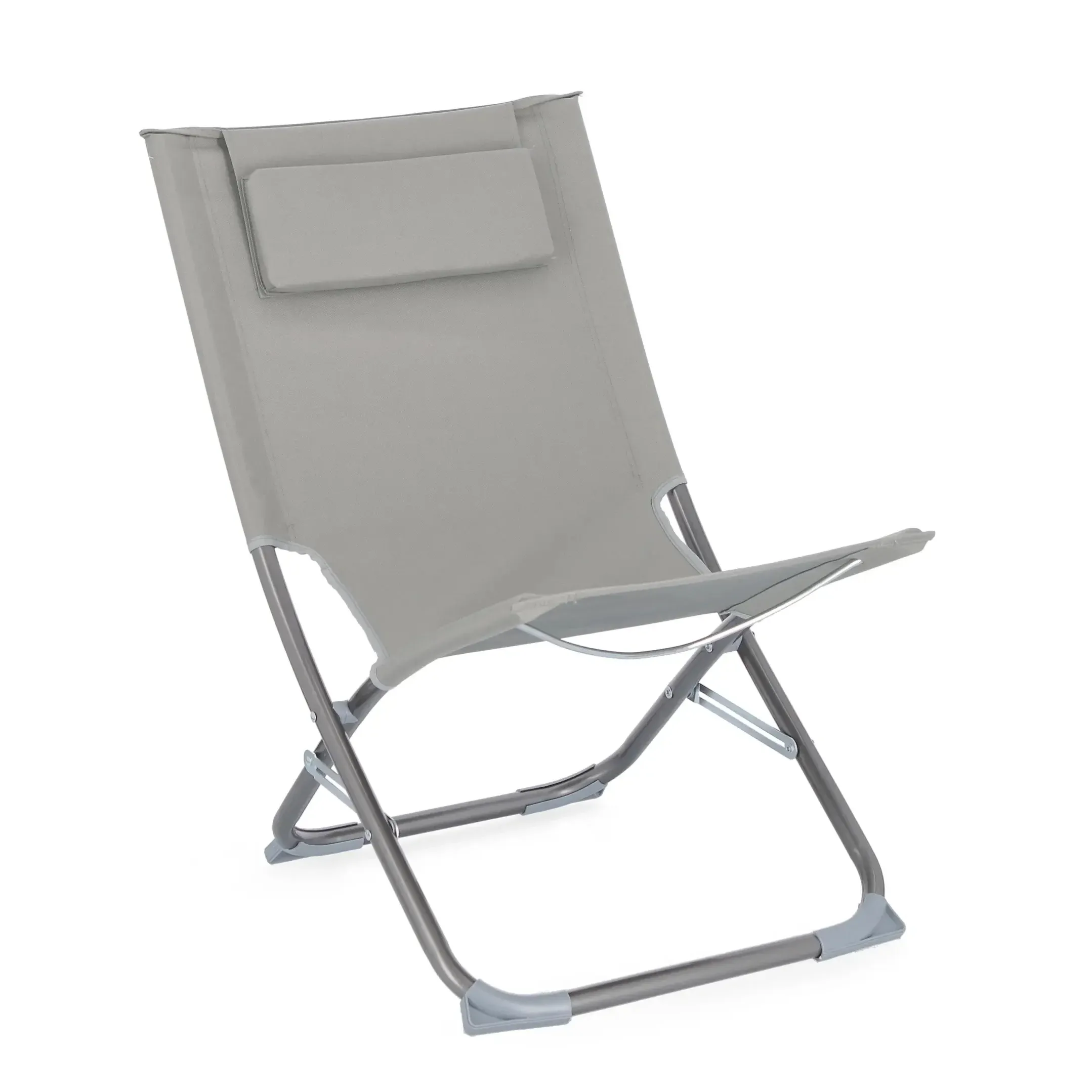 Bolzano Oasi Krzesło składane turystyczne 48 x 68 szare stal