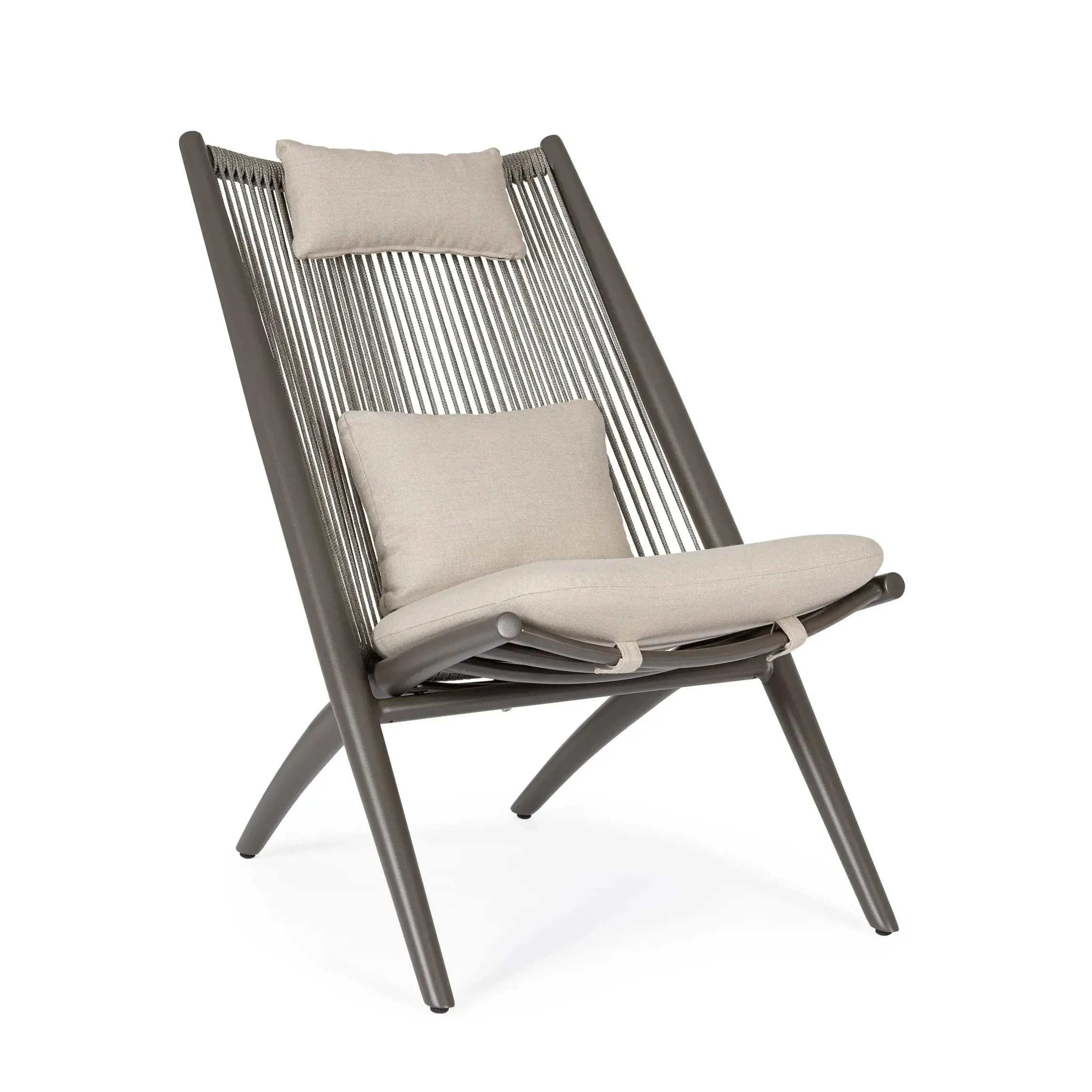 Bolzano Acri Fotel ogrodowy 66x84 szary aluminium