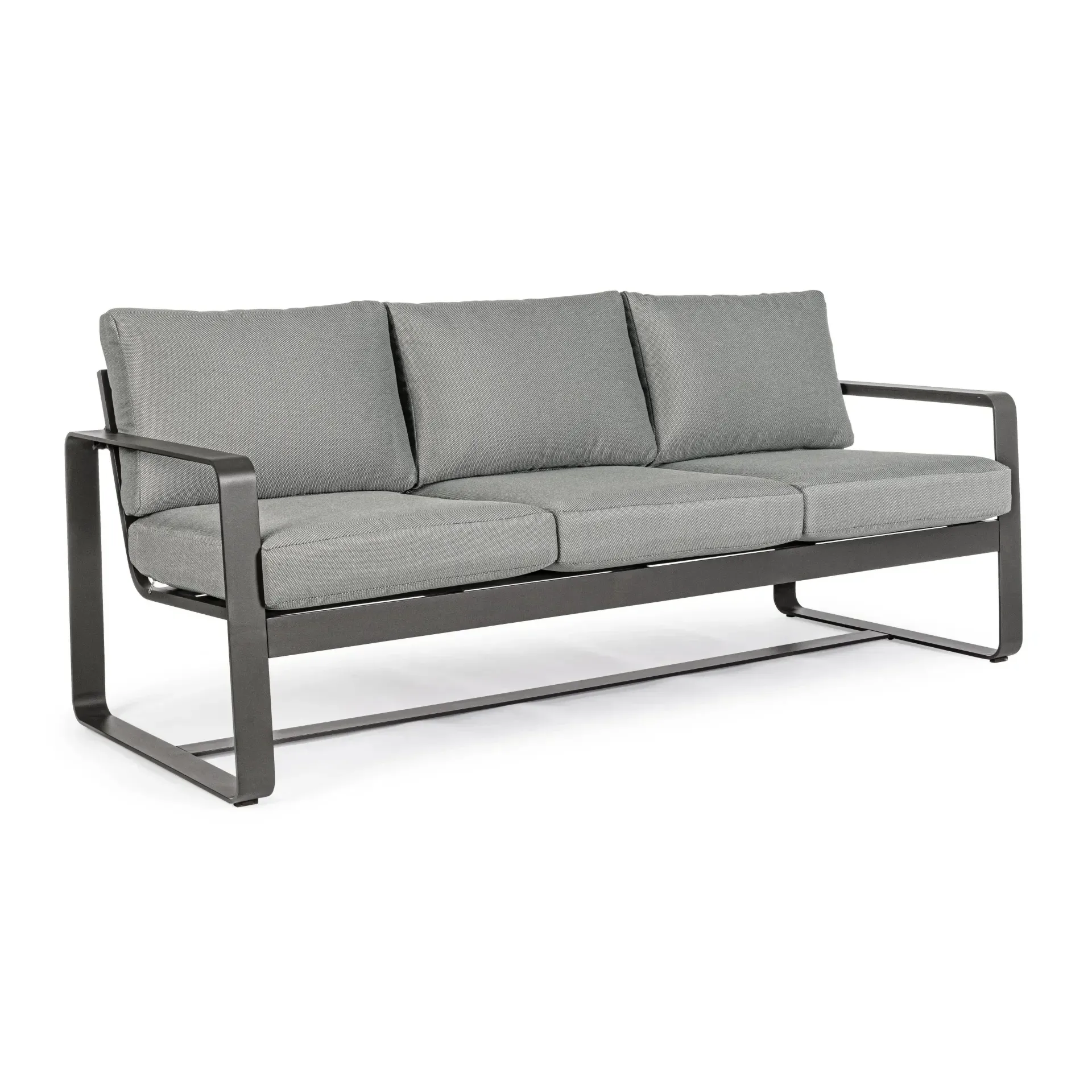 Bolzano Montagna Sofa ogrodowa 3 osobowa 194x78 szara aluminium