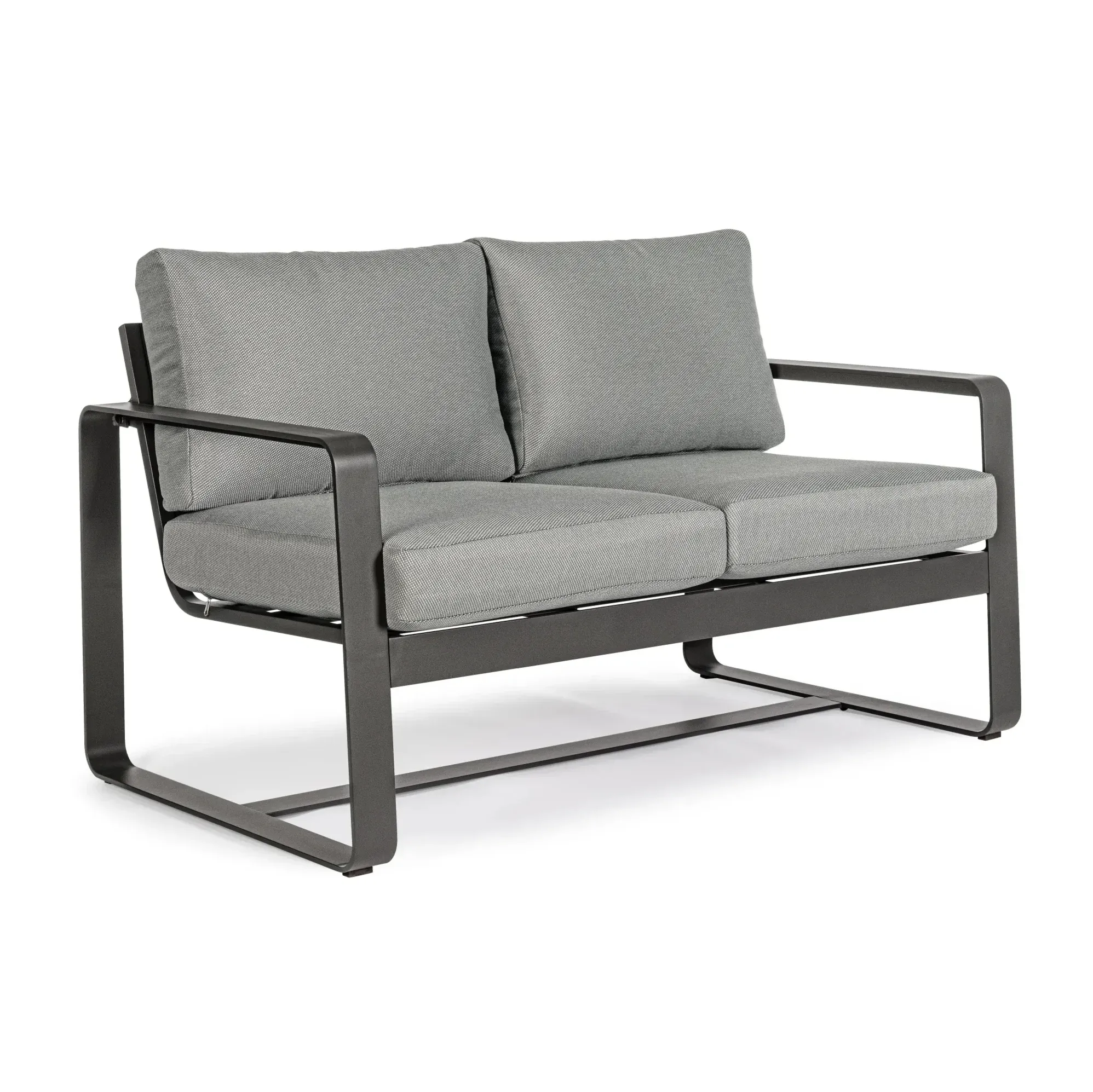 Bolzano Montagna Sofa ogrodowa 2 osobowa 134x78 szara aluminium