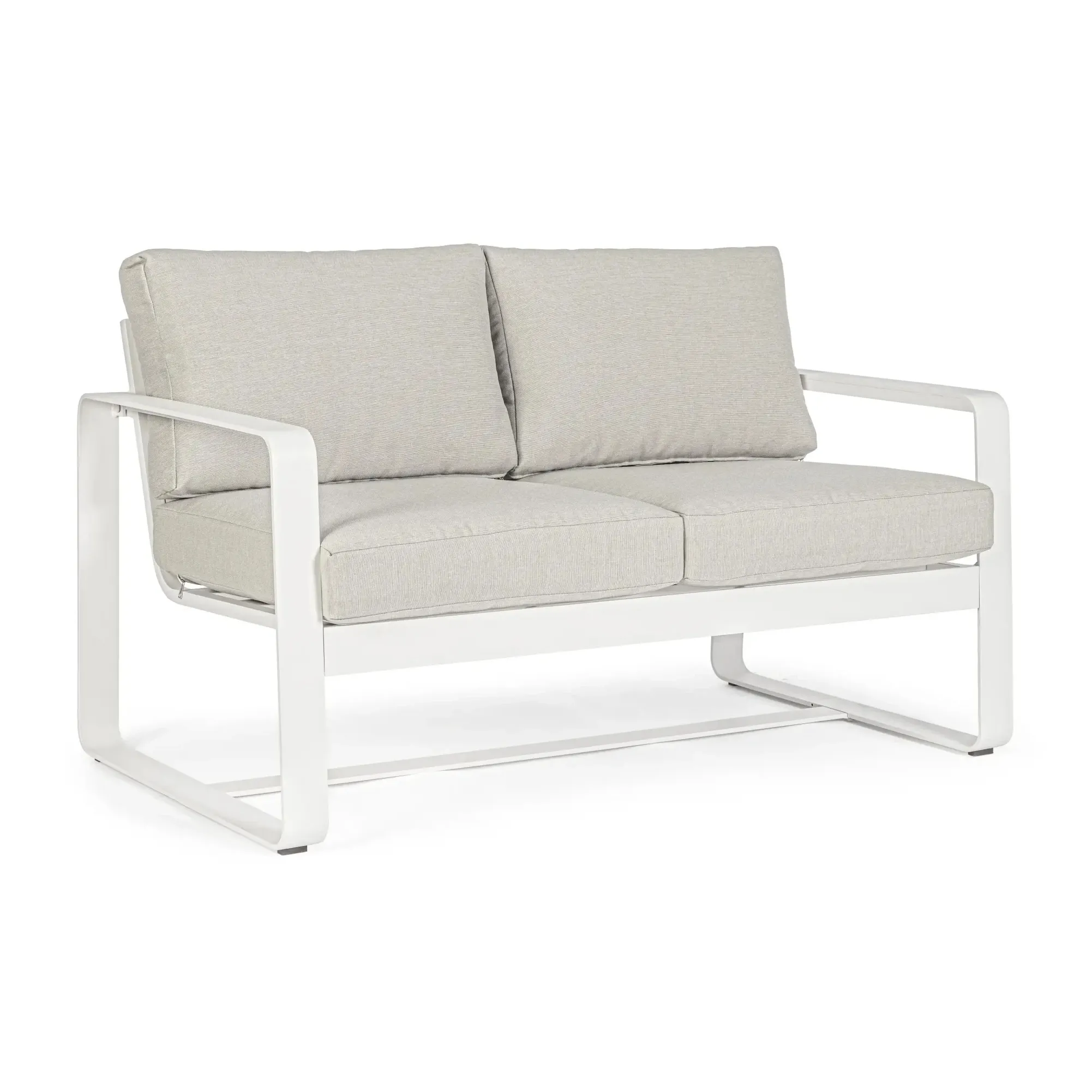 Bolzano Montagna Sofa ogrodowa 2 osobowa 134x78 biała aluminium