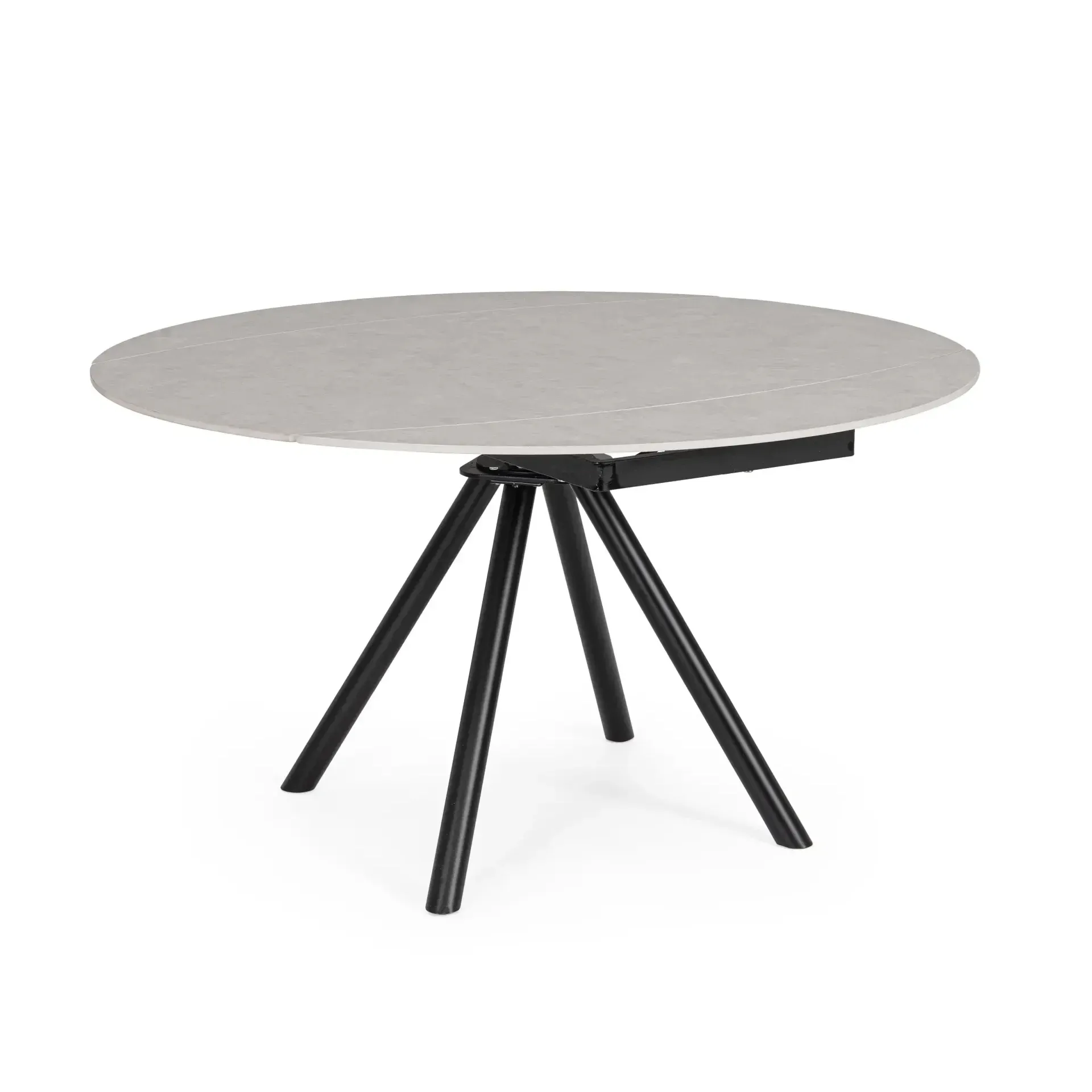 Bolzano Rotolo  Stół rozkładany Ø87-135 antracytowy stal - gres