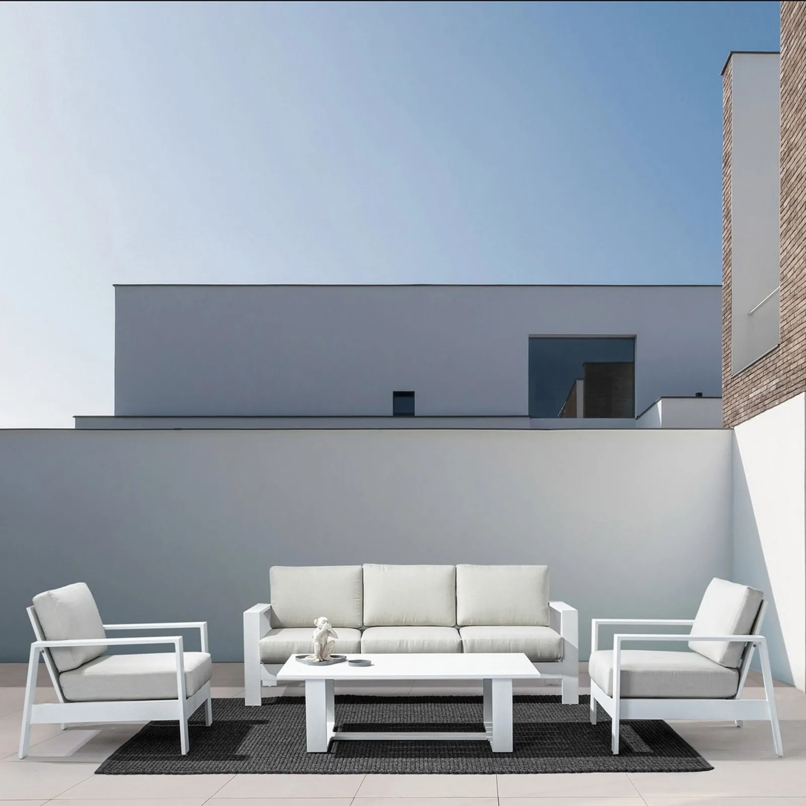 Bolzano Bergamo Komplet mebli ogrodowych  biały aluminium