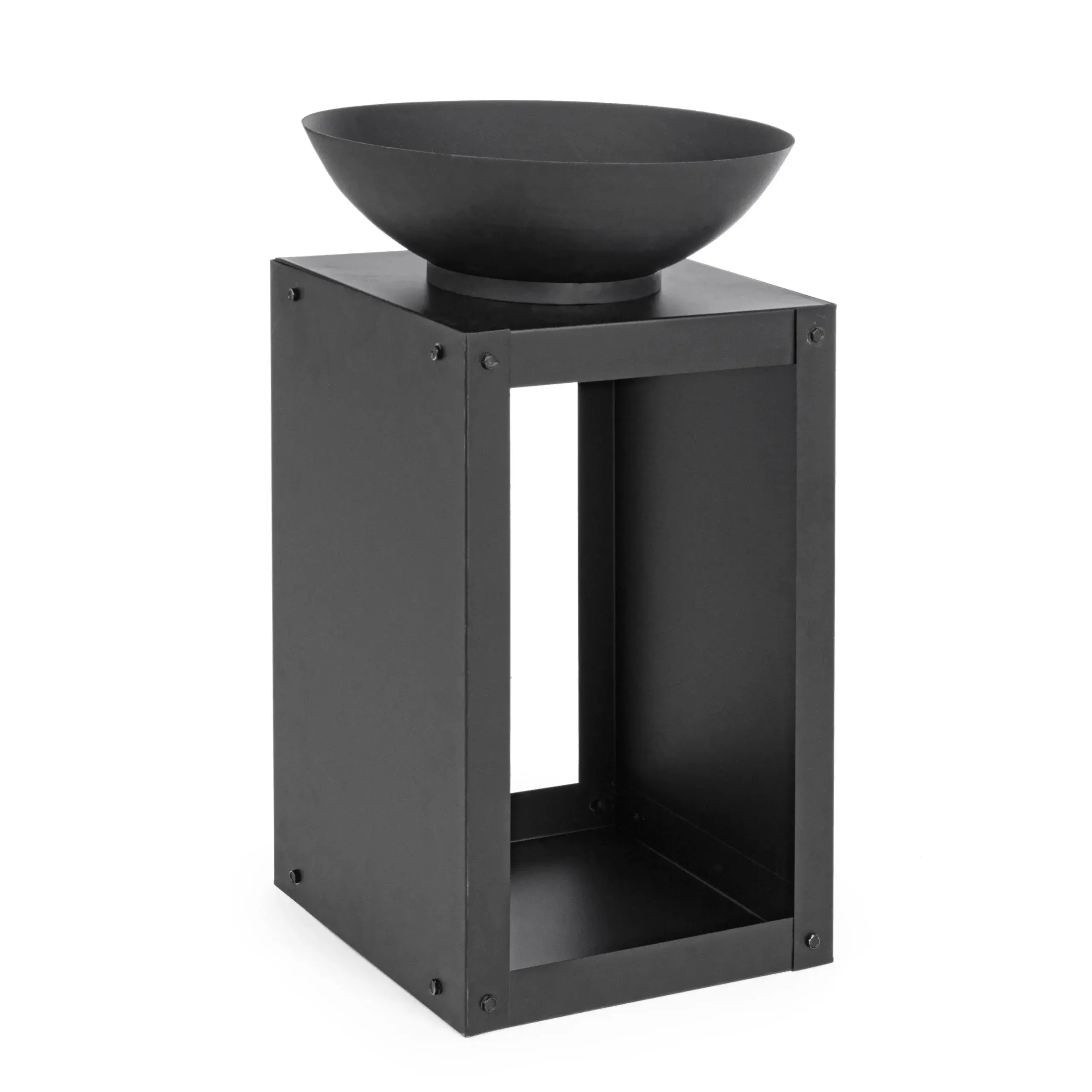 Bolzano Elicon Palenisko na drewno 38x38 czarne stal