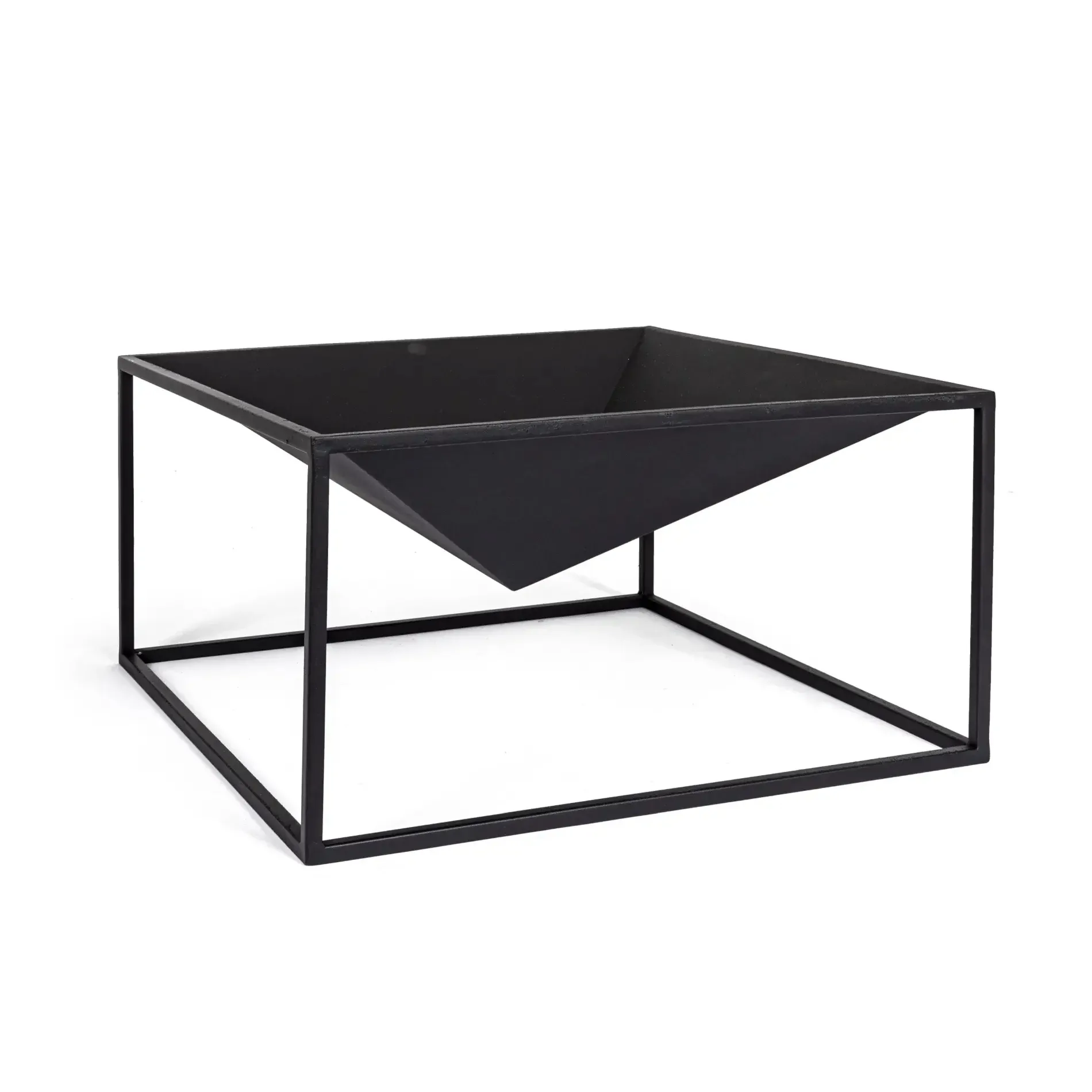 Bolzano Indaco Palenisko na drewno 60x60 czarne stal