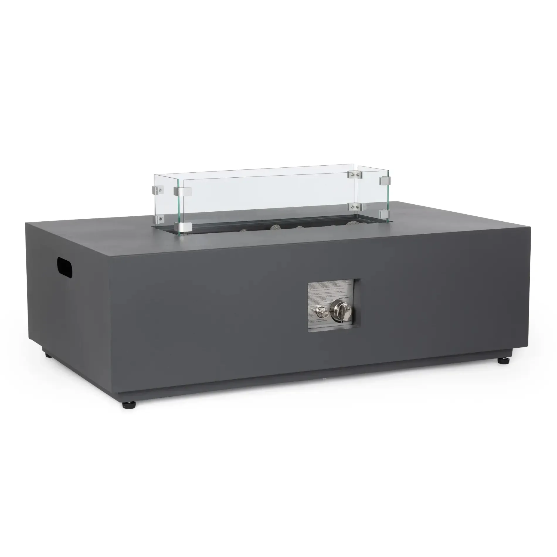 Bolzano Weldino Palenisko gazowe na taras 110x65 antracytowe stal