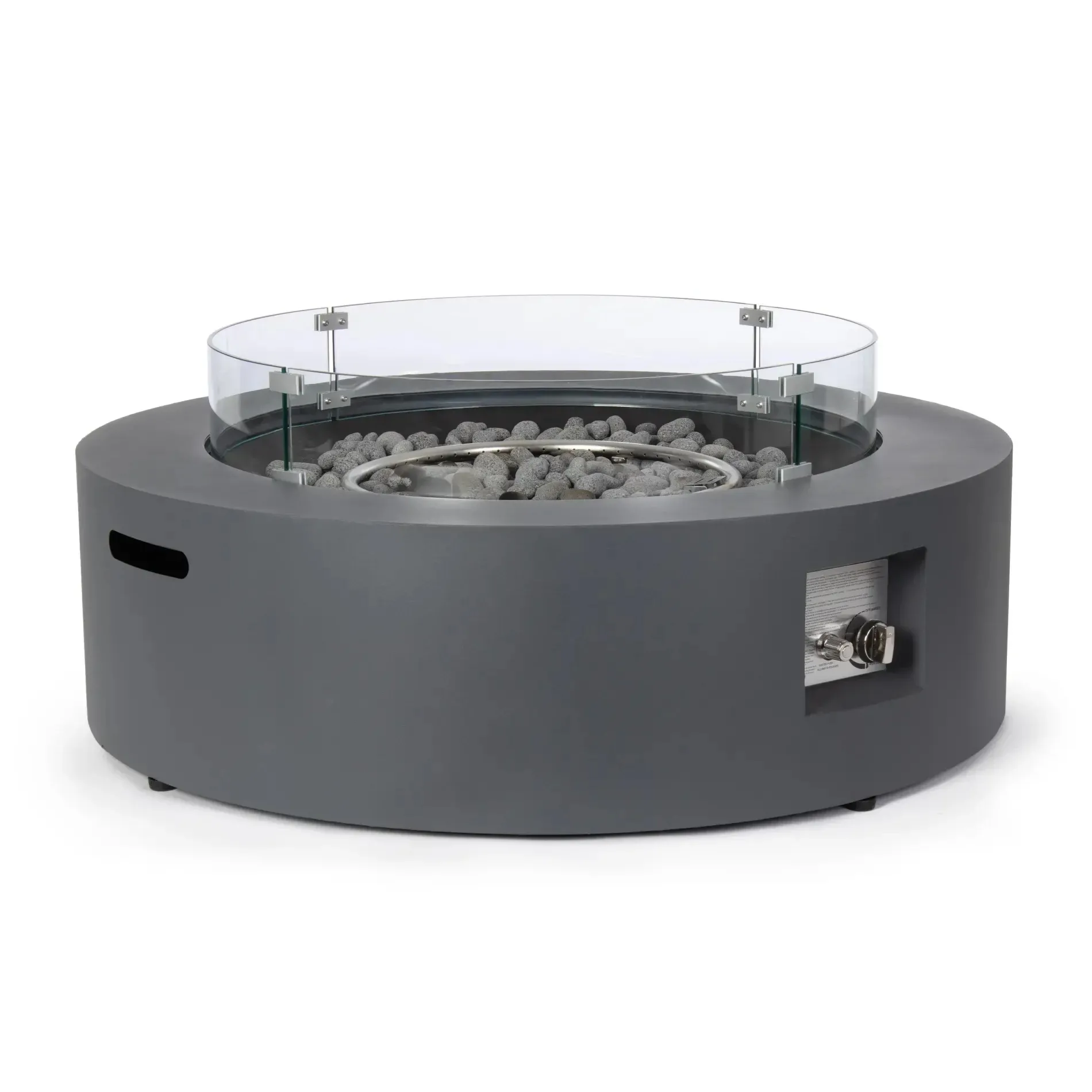 Bolzano Weldino Okrągłe palenisko ogrodowe gazowe Ø104 antracytowe stal