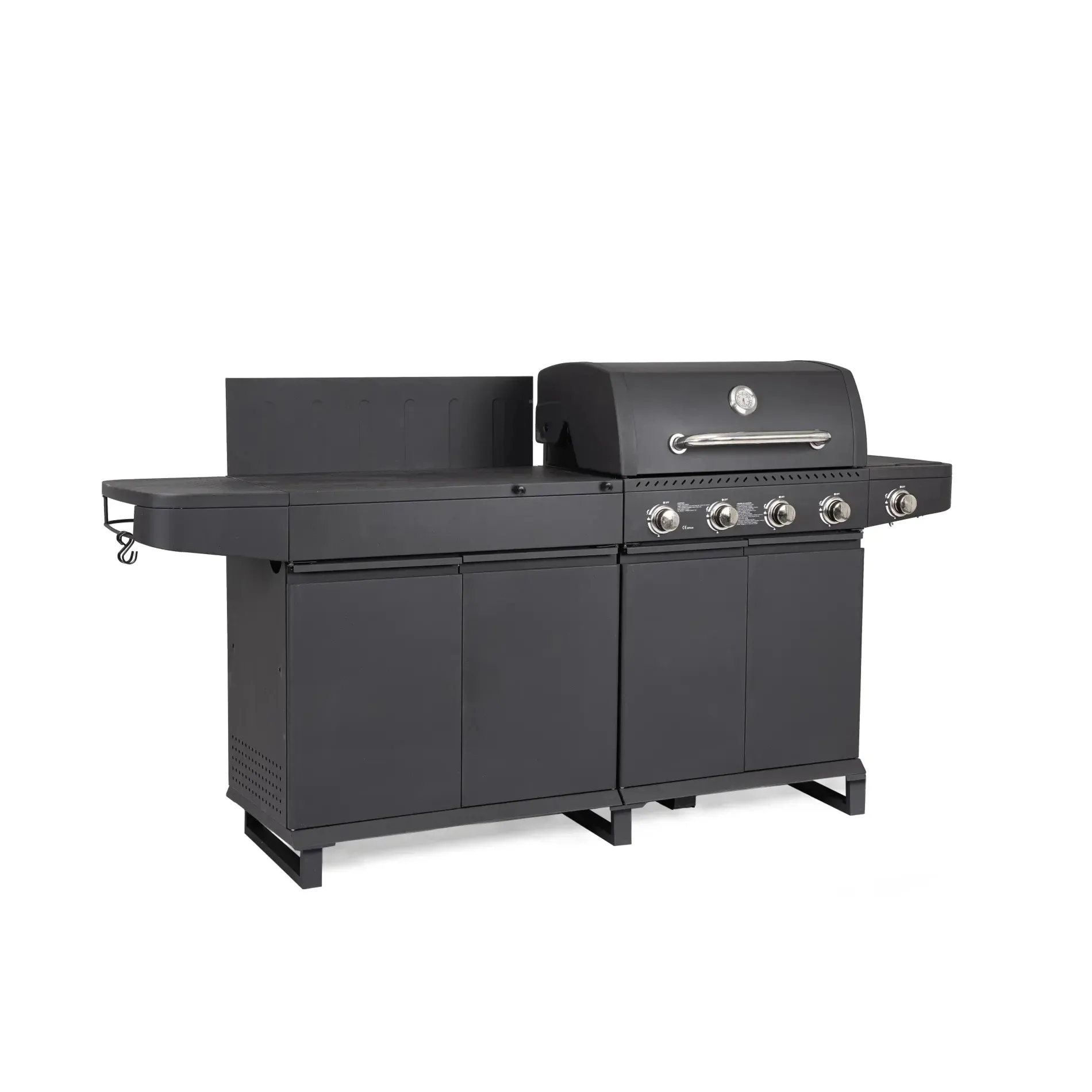 Bolzano Mirto Duży grill ogrodowy gazowy bbq 216x57 antracytowy stal