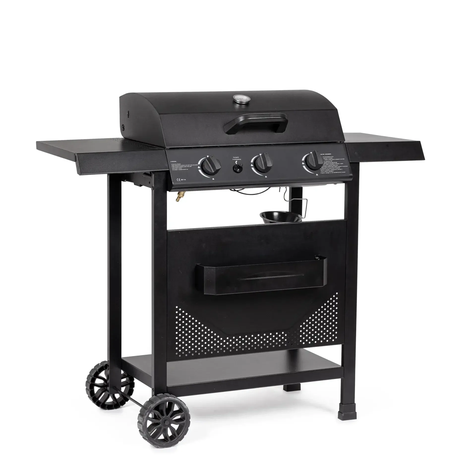 Bolzano Liscio Grill węglowy ogrodowy 109,5x51 czarny stal