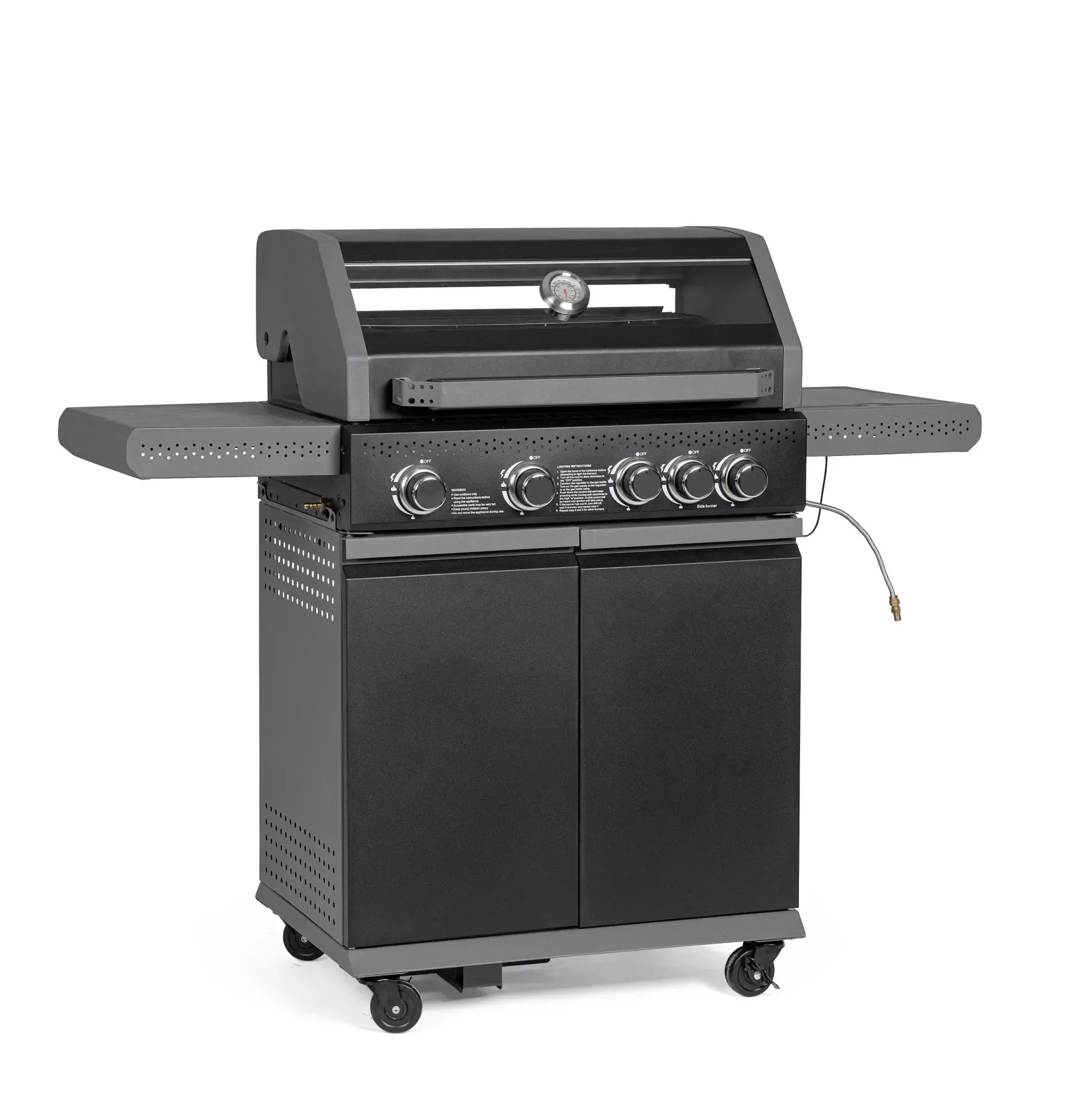 Bolzano Acero Grill gazowy ogrodowy 733x57 czarny stal