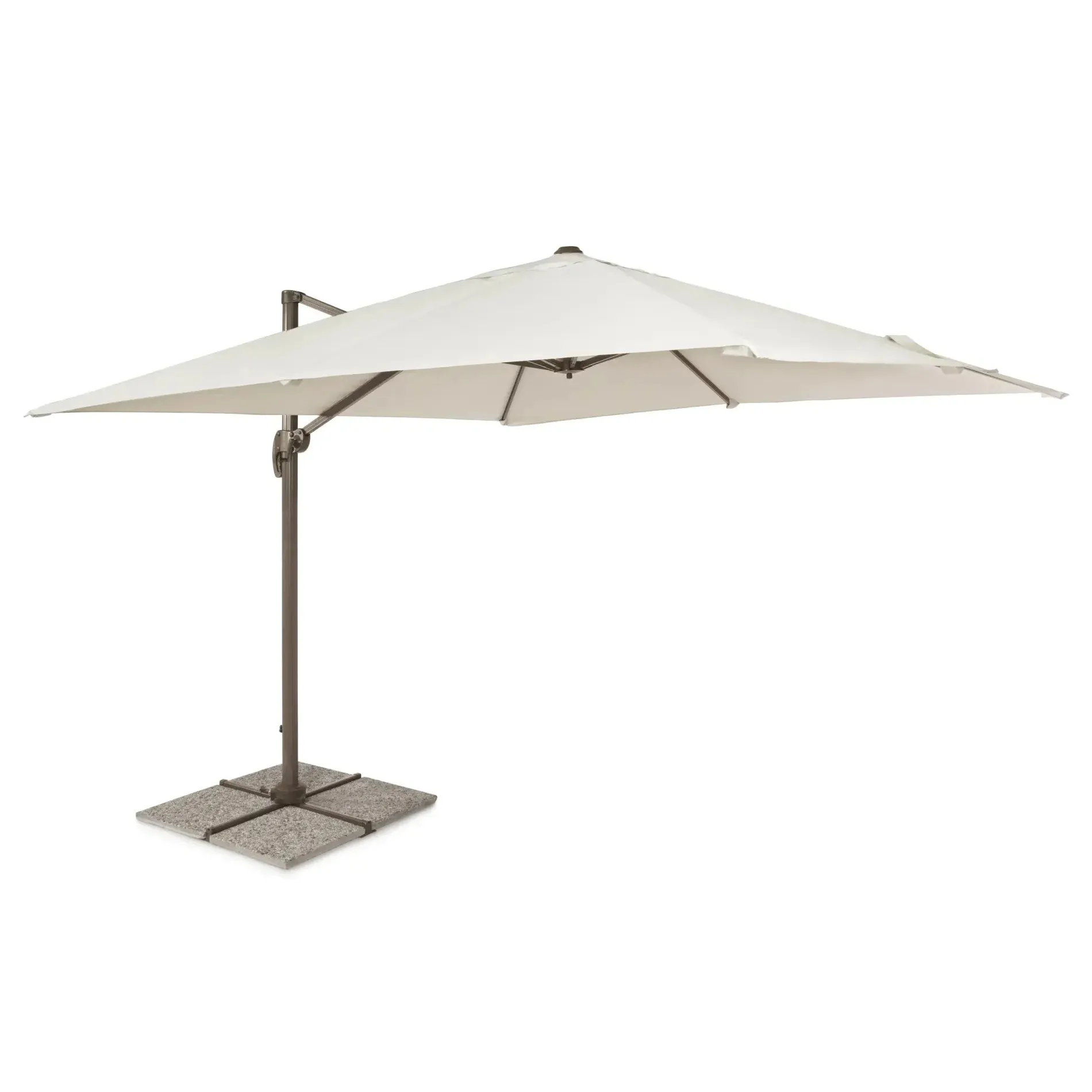 Bolzano Diadema Duży kwadratowy parasol ogrodowy 300x300 kremowy aluminium