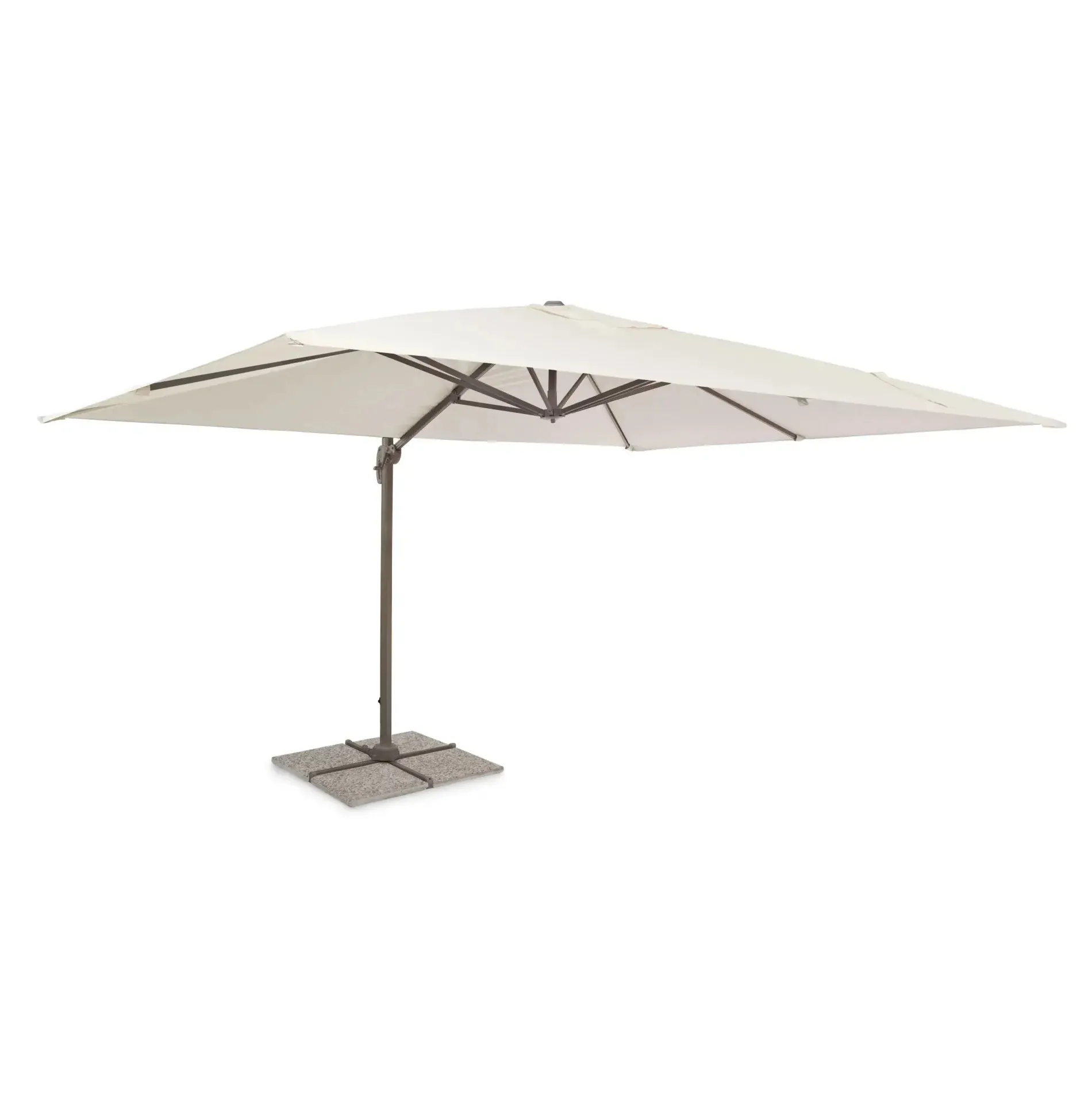 Bolzano Diadema Duży prostokątny parasol ogrodowy 400x300 kremowy aluminium