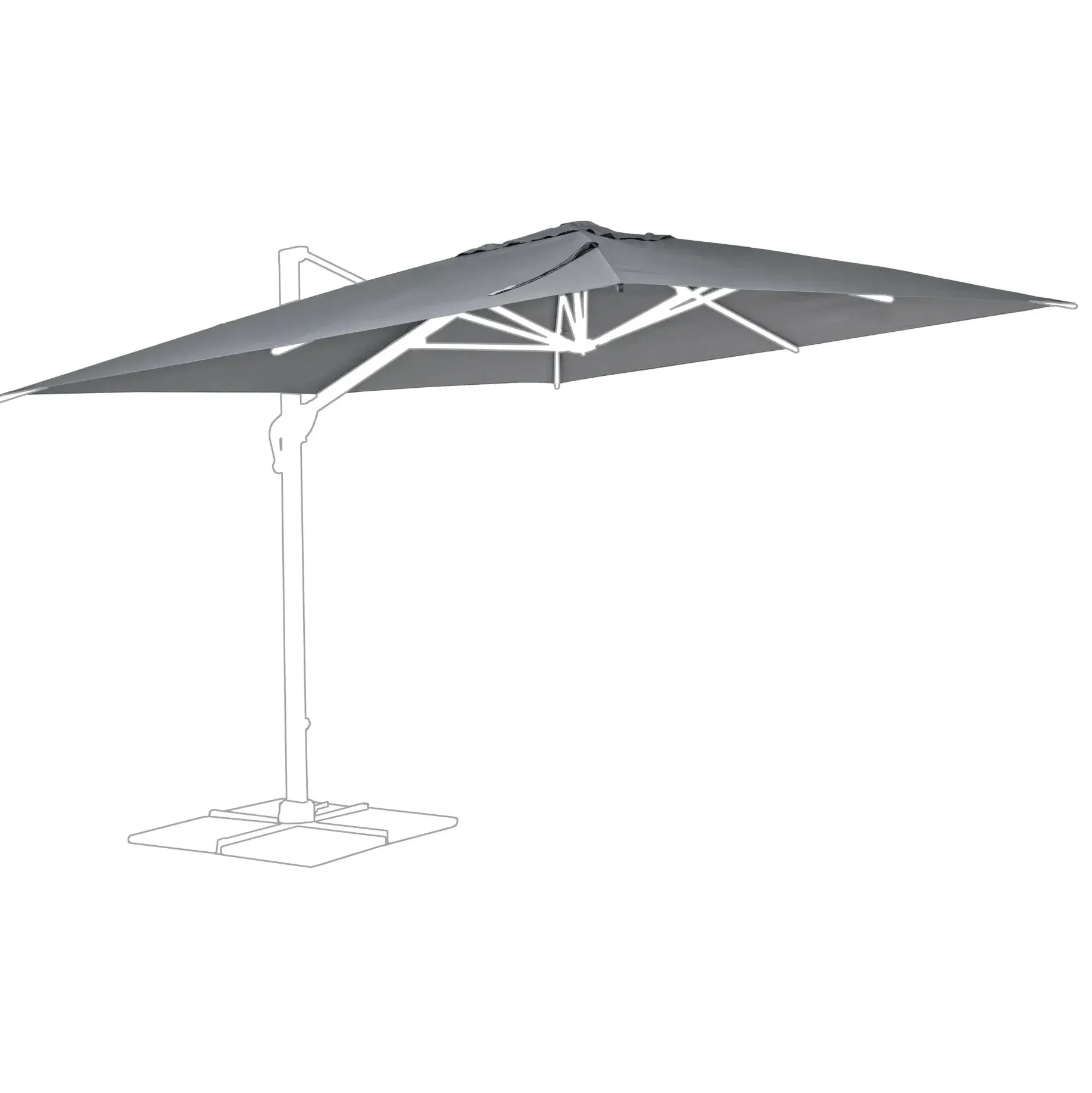 Bolzano Ibis Poszycie czaszy parasola  400x300 szare poliester