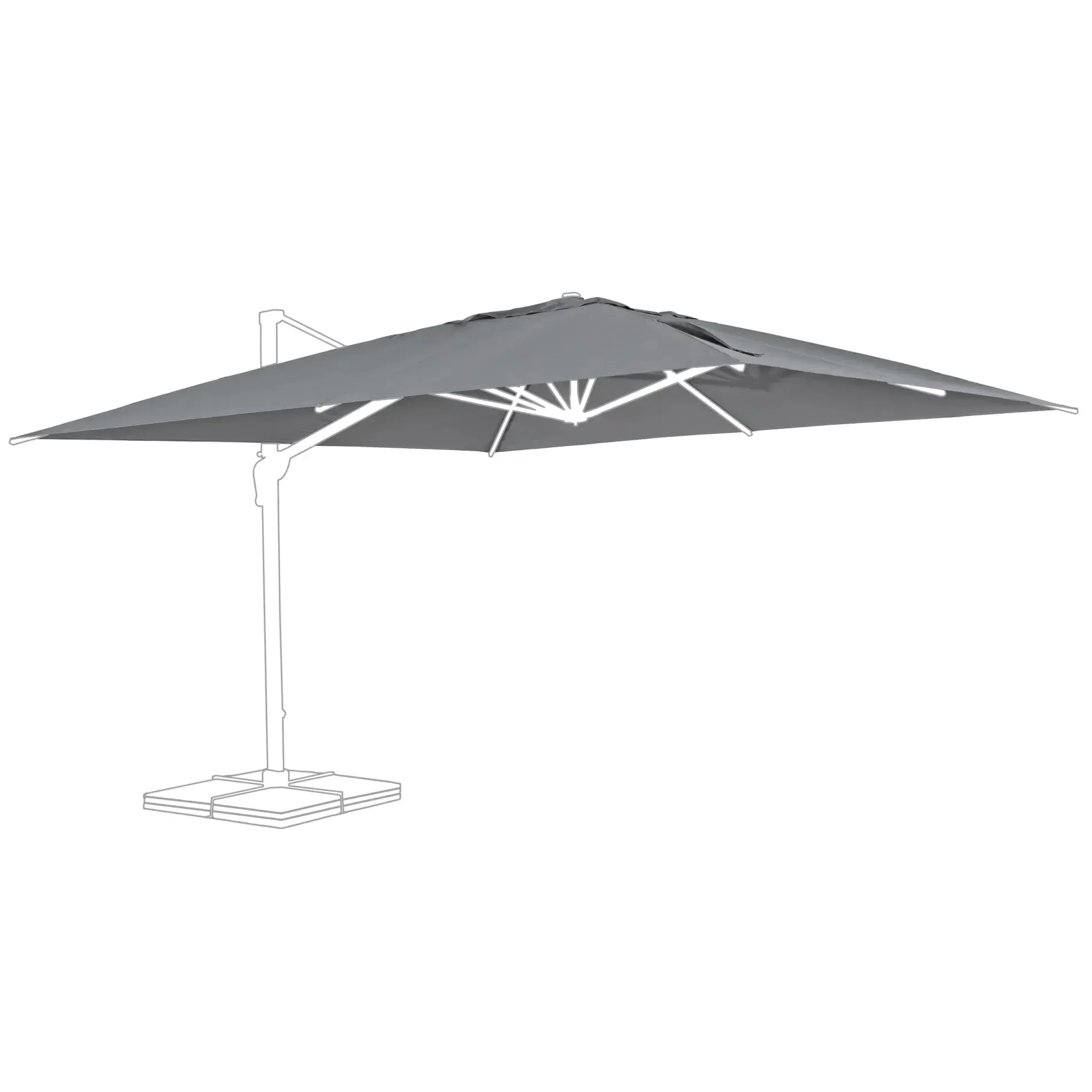 Bolzano Ibis Poszycie czaszy parasola  400x400 szare poliester