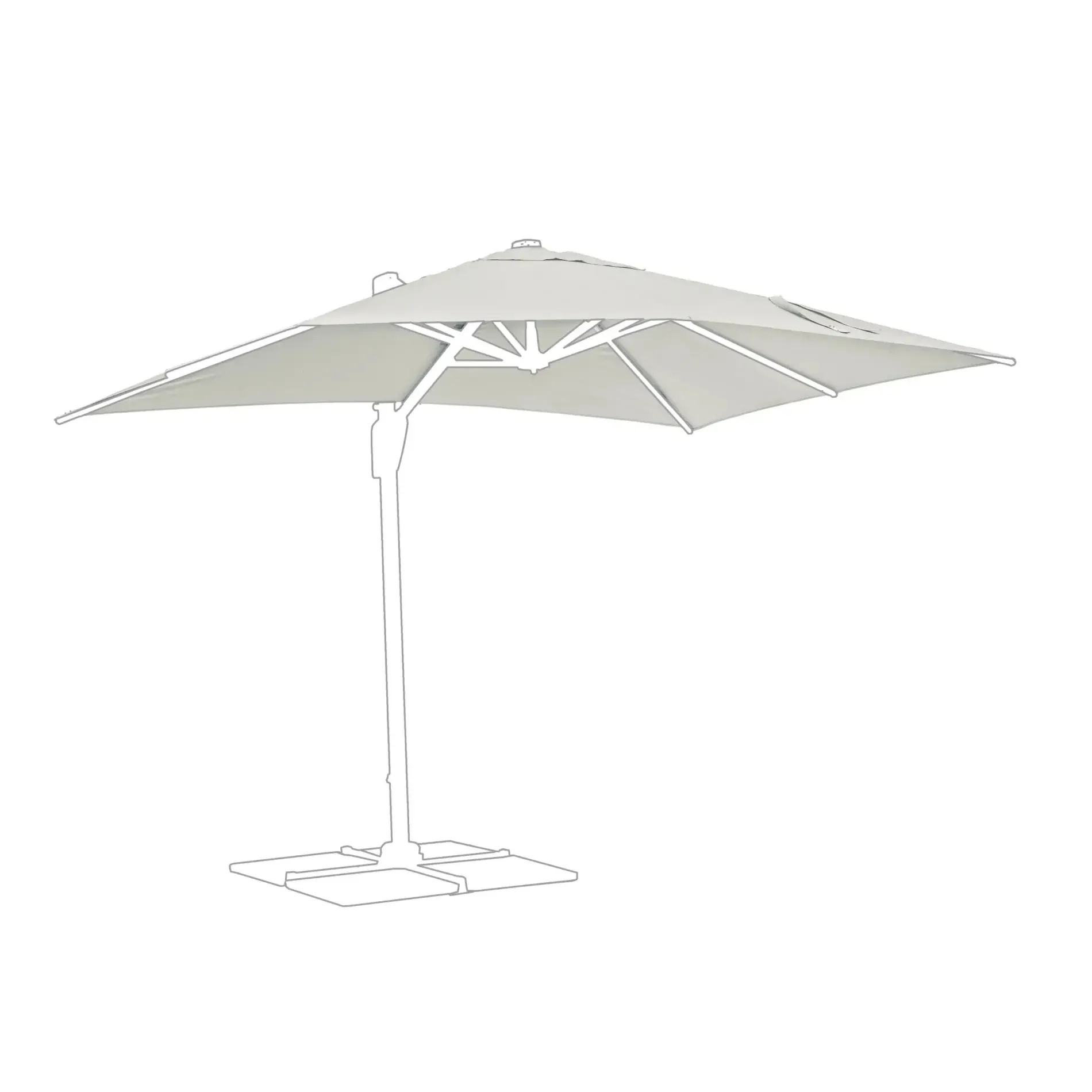 Bolzano Elysium Poszycie czaszy parasola  300x200 szare poliester