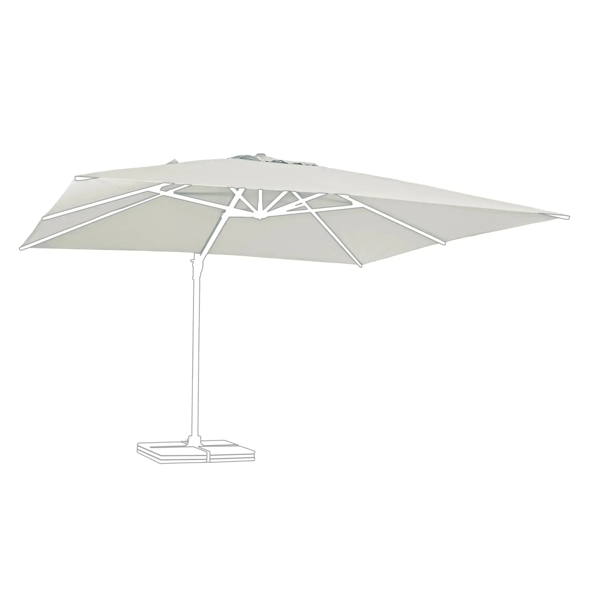 Bolzano Elysium Poszycie czaszy parasola  400x400 szare poliester