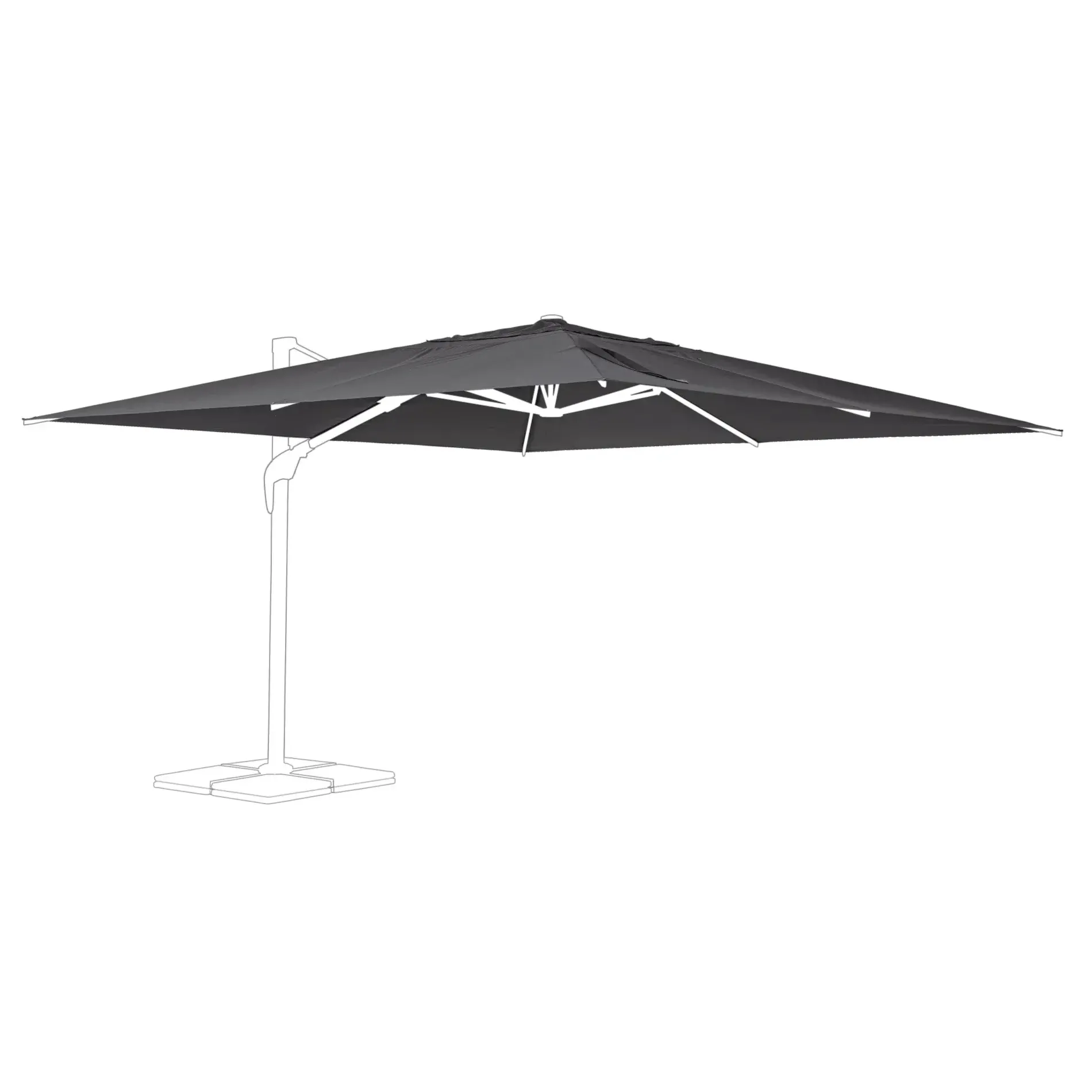 Bolzano Arrito Poszycie czaszy parasola  400x400 antracytowe poliester