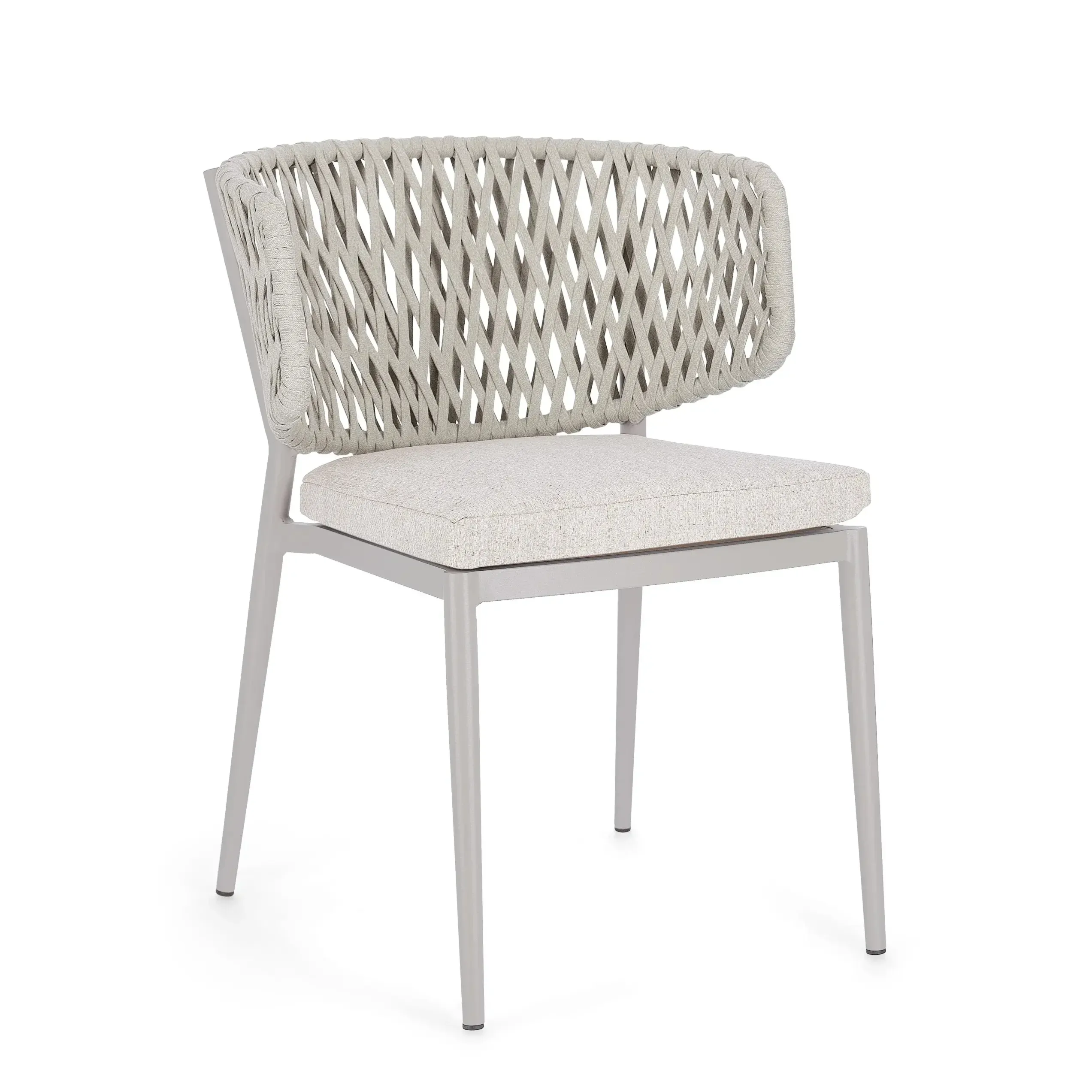 Bolzano Nobel Krzesło ogrodowe szare aluminiowe