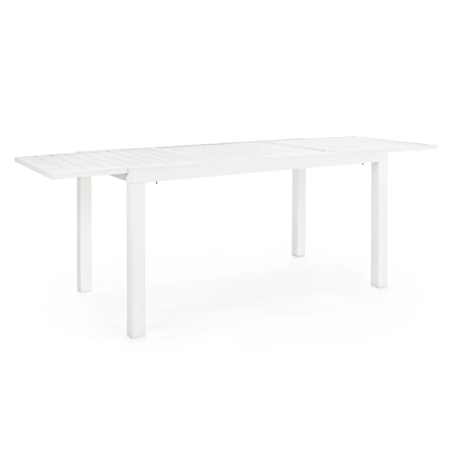 Bolzano Herbano  Rozkładany stół ogrodowy 140-210x77 biały aluminiowy