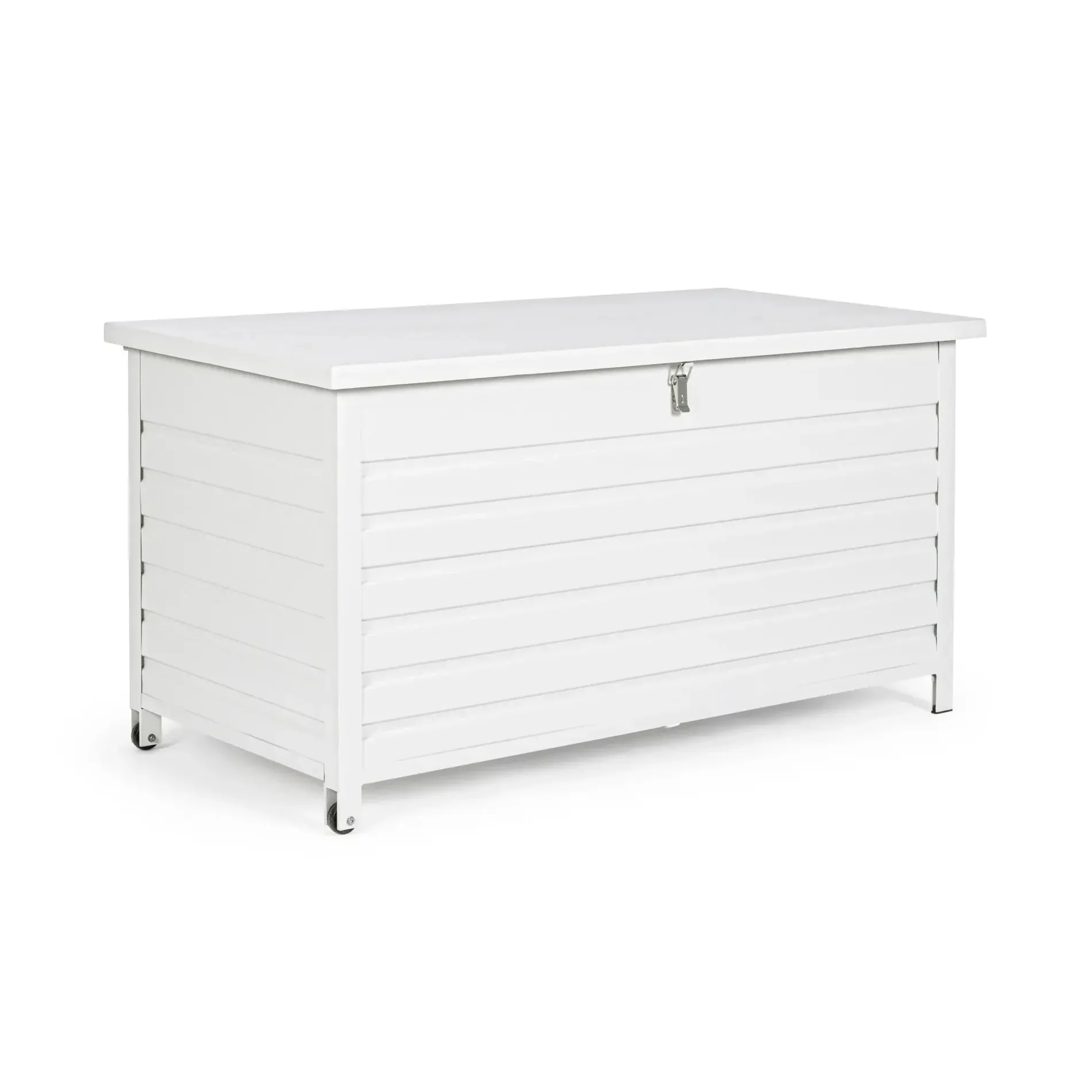 Bolzano Acero Skrzynia ogrodowa 141x73x74 biała aluminium
