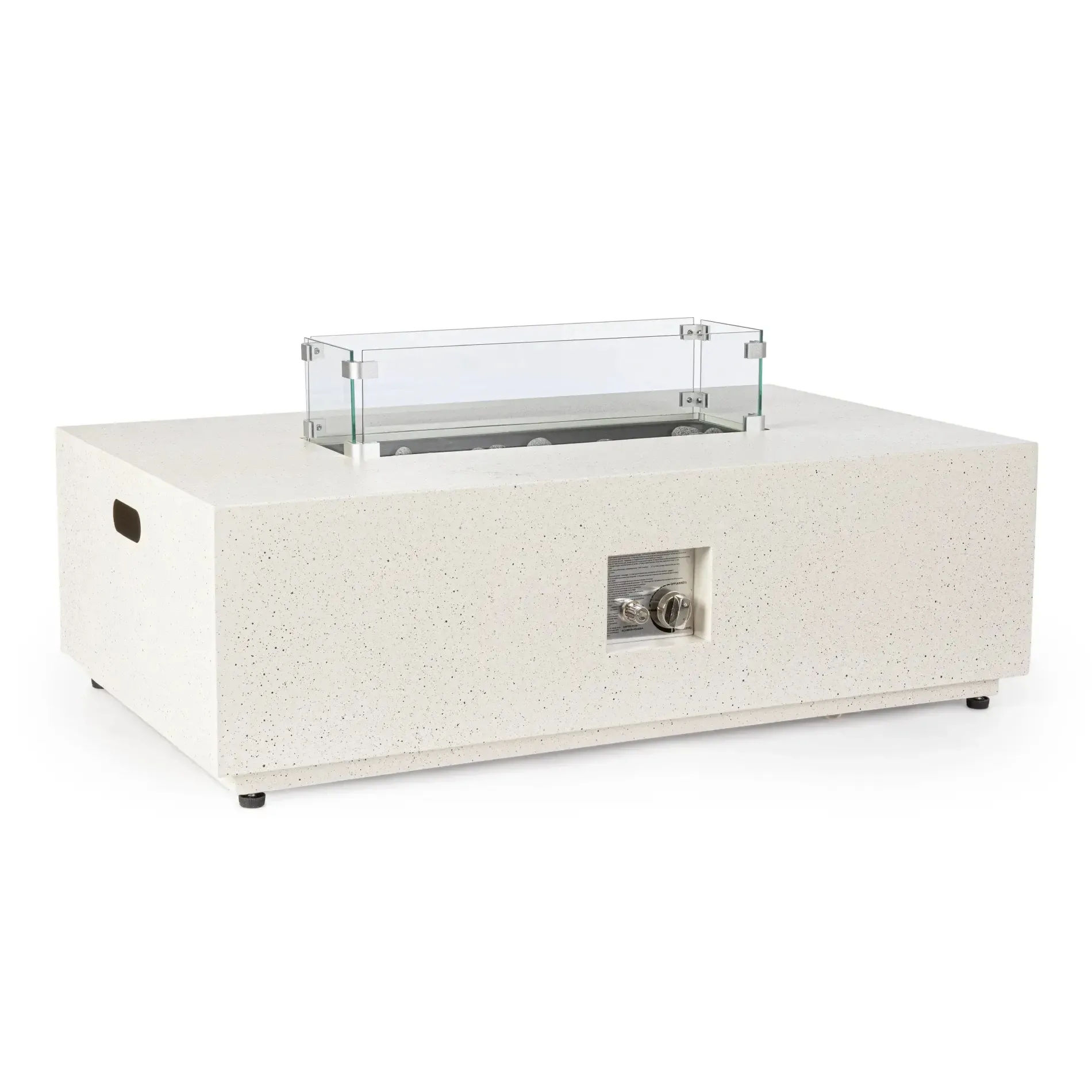 Bolzano Weldino Palenisko gazowe na taras 110x65 beżowe stal