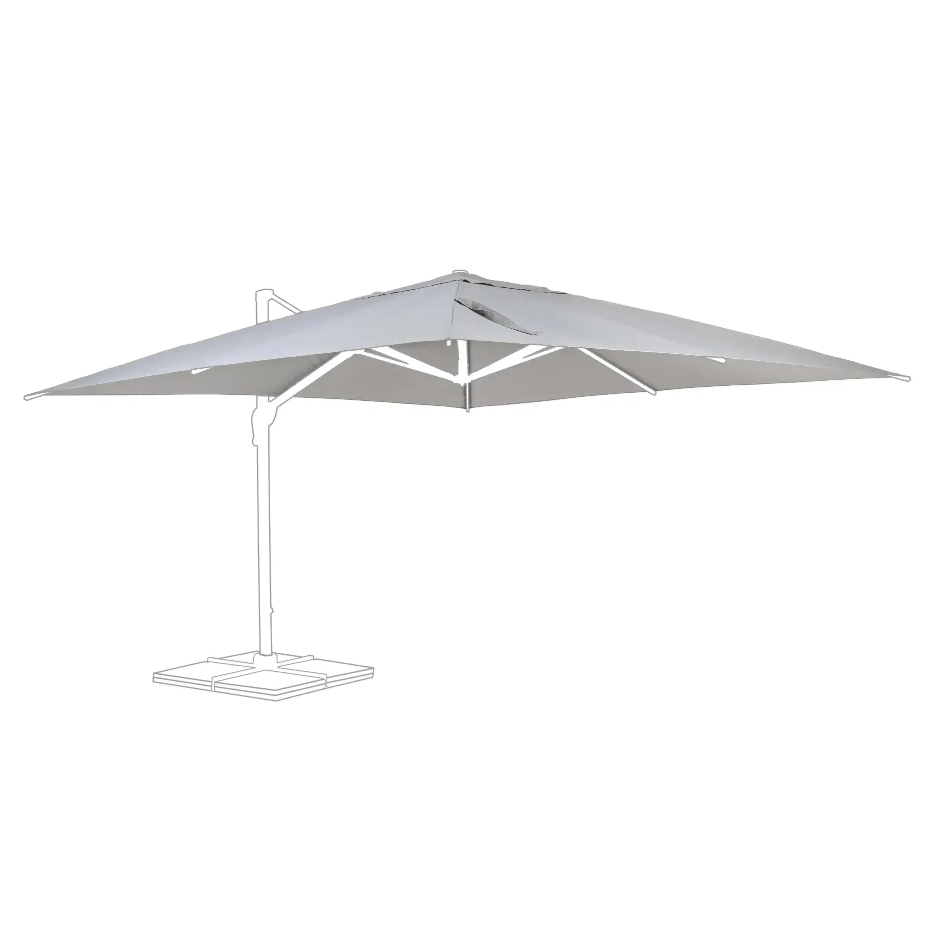 Bolzano Ibis Poszycie czaszy parasola  400x400 szare poliester