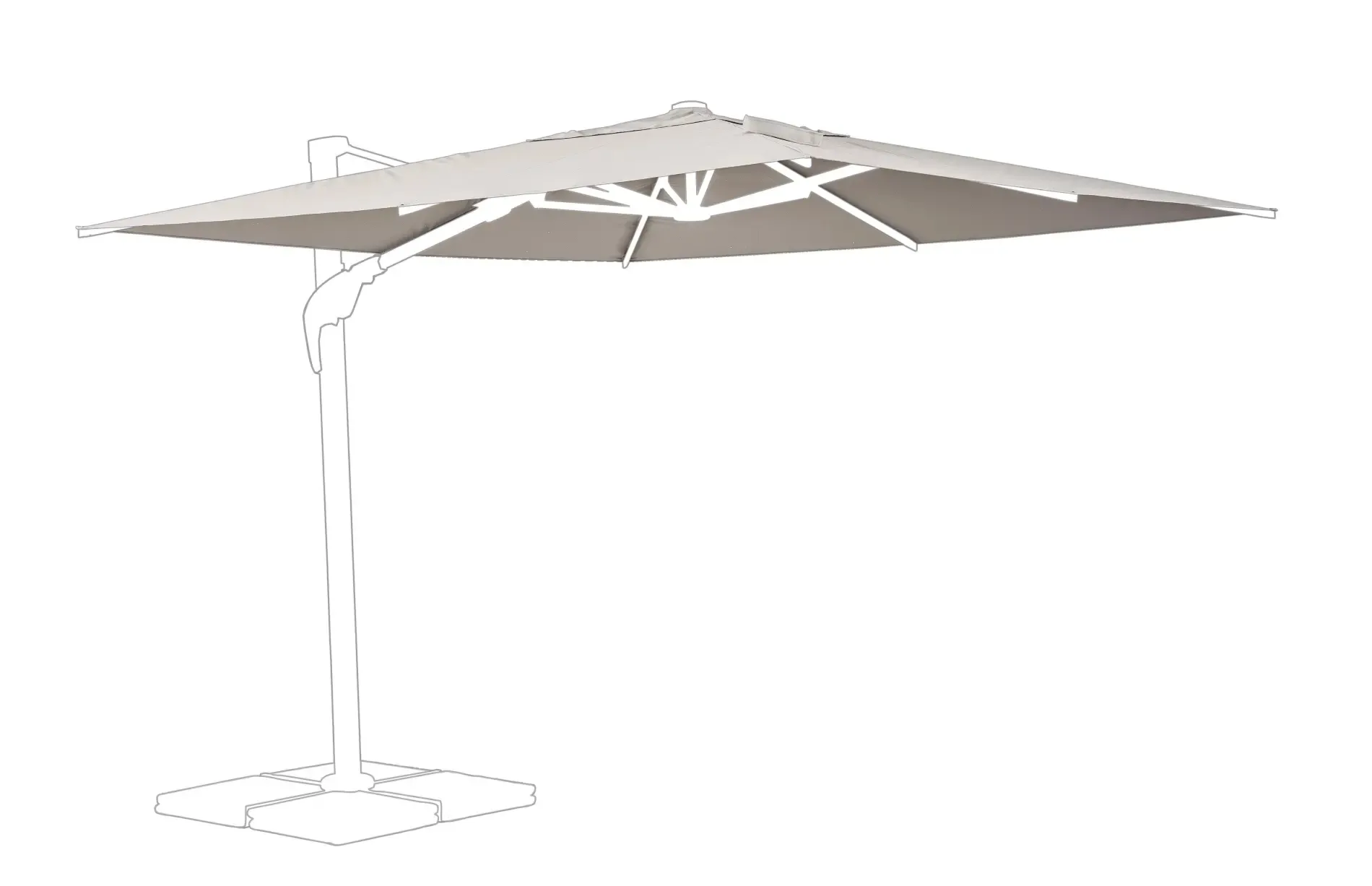 Bolzano Arrito Poszycie czaszy parasola  300x300 szare poliester