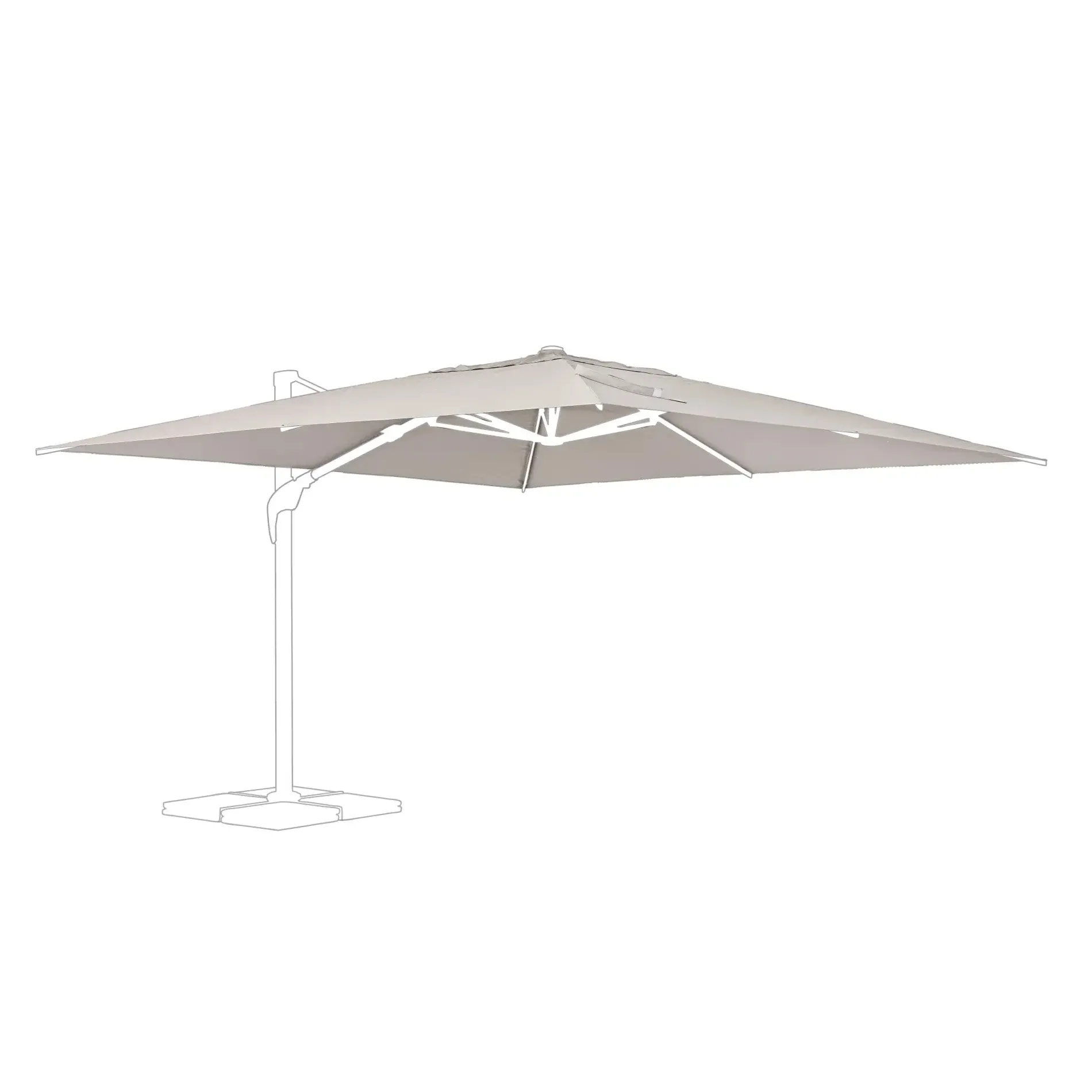 Bolzano Arrito Poszycie czaszy parasola  400x400 szare poliester