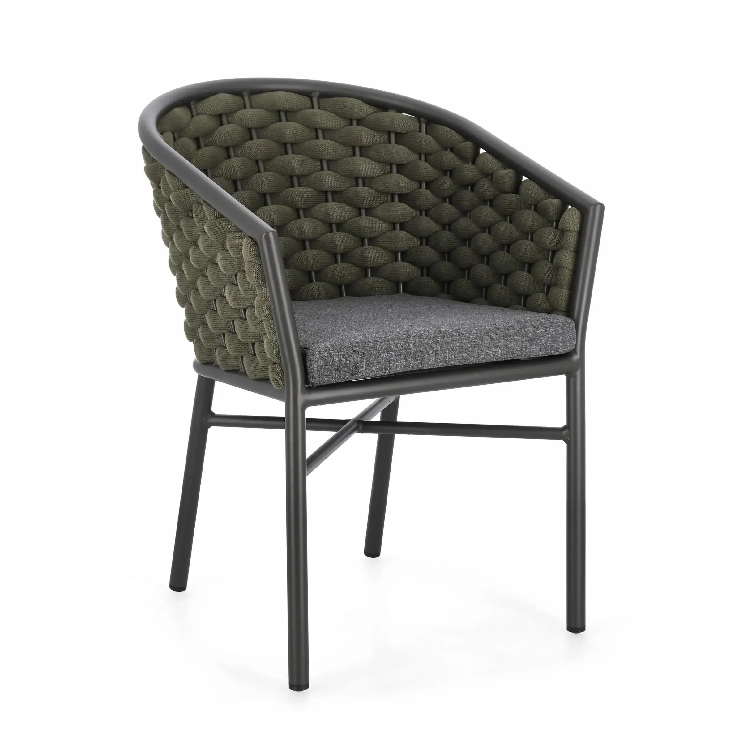 Bolzano Marga Krzesło ogrodowe antracytowo-zielone aluminiowe