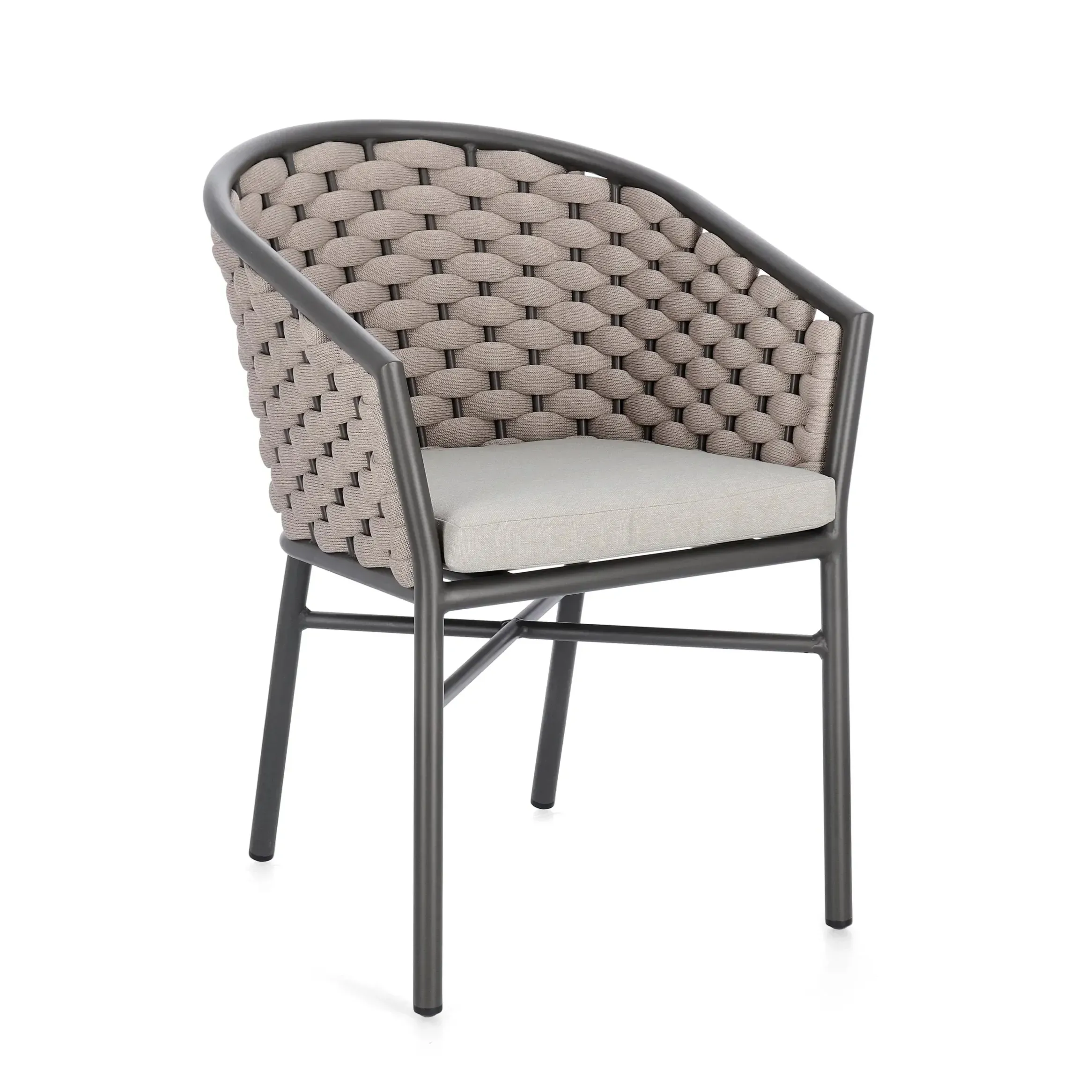 Bolzano Marga Krzesło ogrodowe antracytowo-beżowe aluminiowe