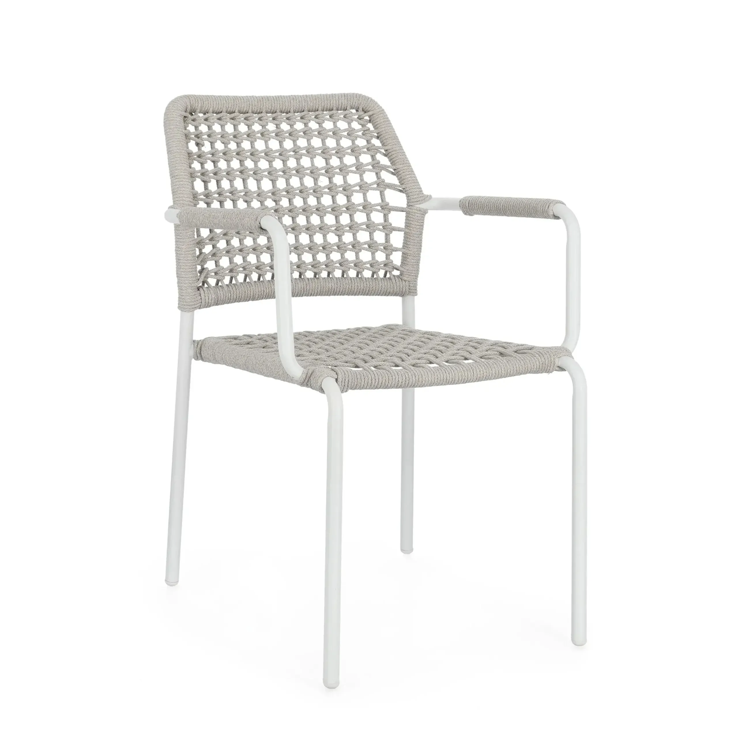 Bolzano Ricco Krzesło ogrodowe  biało-beżowe aluminiowe