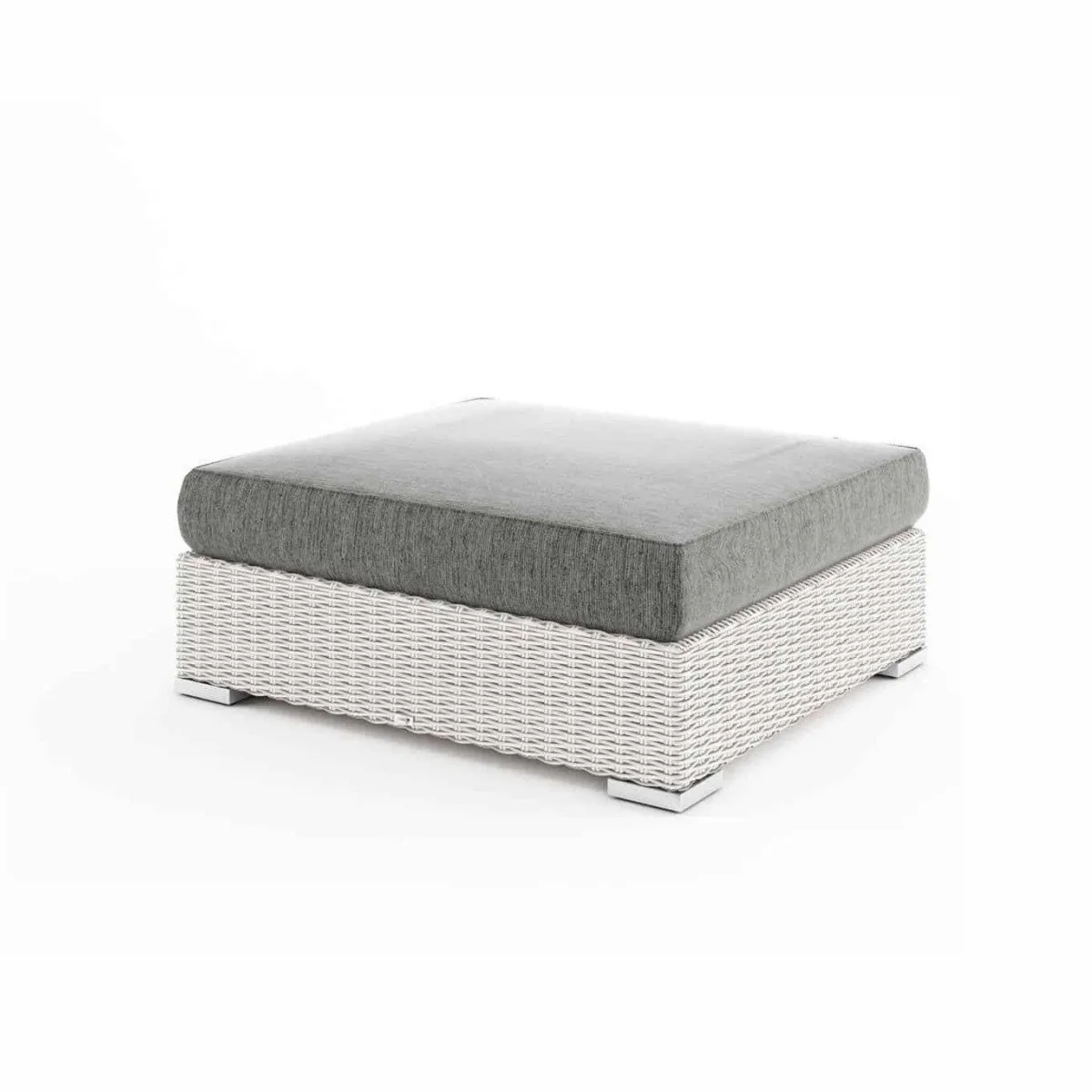 Stolik / puf MILANO (z szybą i poduszką) royal biały Oltre - wyprzedaż ekspozycji Homms