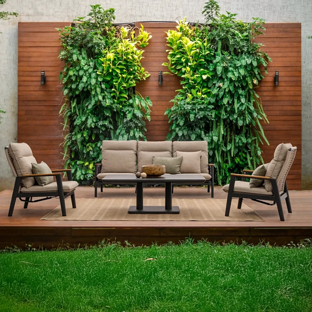 Bolzano Massimo zestaw ogrodowy 5 osobowy beżowy aluminium