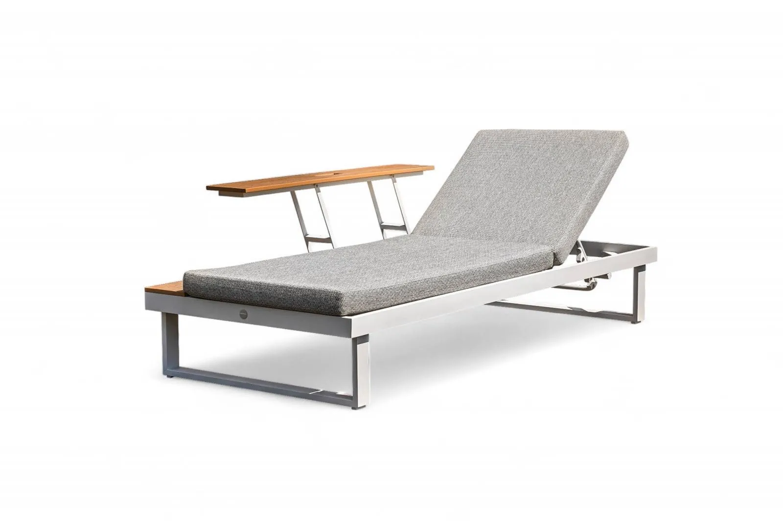 Leżak ogrodowy z rozkładanym stolikiem MALLORCA  152 Zumm biały