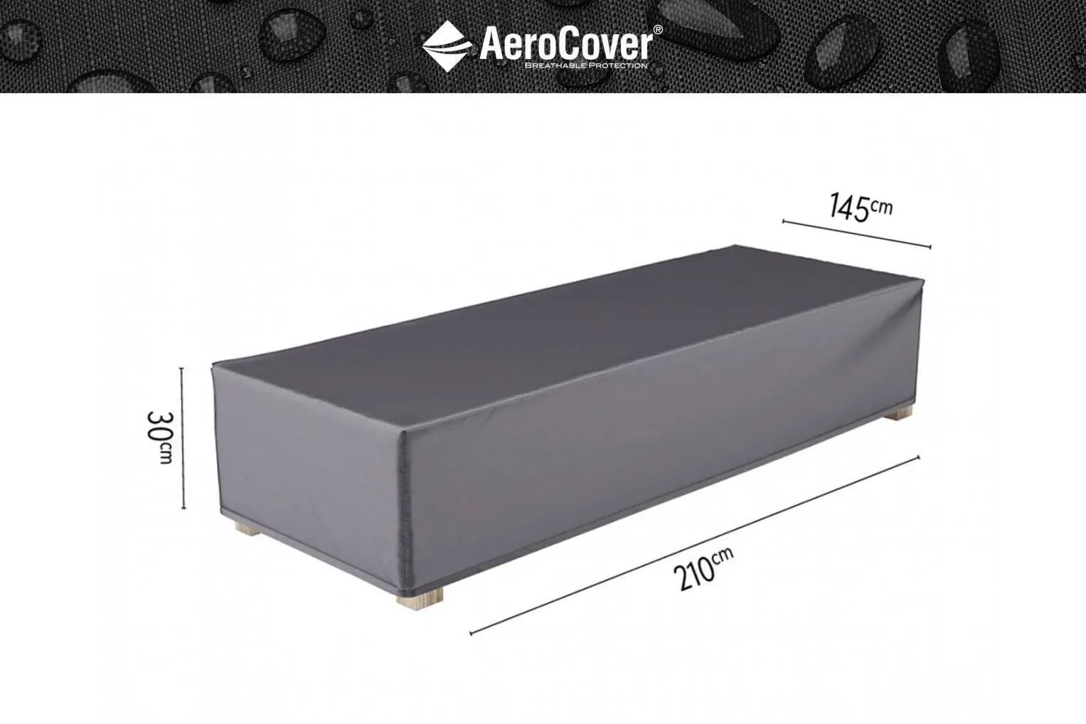 Pokrowiec prostokątny na meble ogrodowe  7989 210x145x30 AeroCover antracytowy