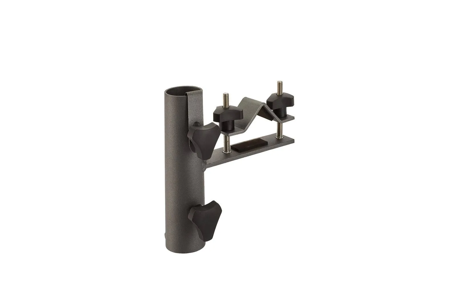 Uchwyt na parasol ogrodowy z poziomym mocowaniem do balustrad okrągłych   - PLATINUM czarny