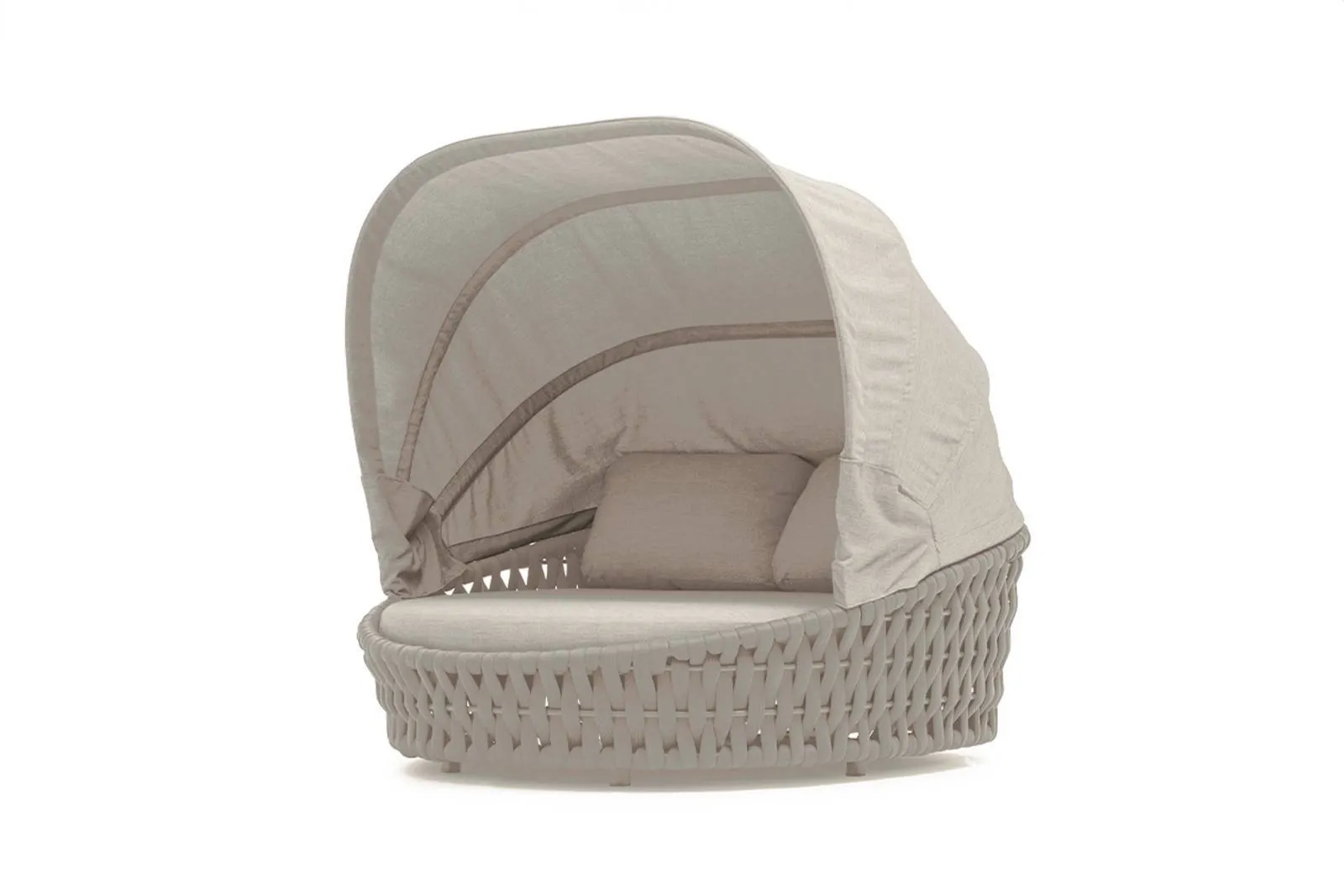 Łóżko ogrodowe z baldachimem HUG  162x164x75/159 Couture Jardin szarobeżowe