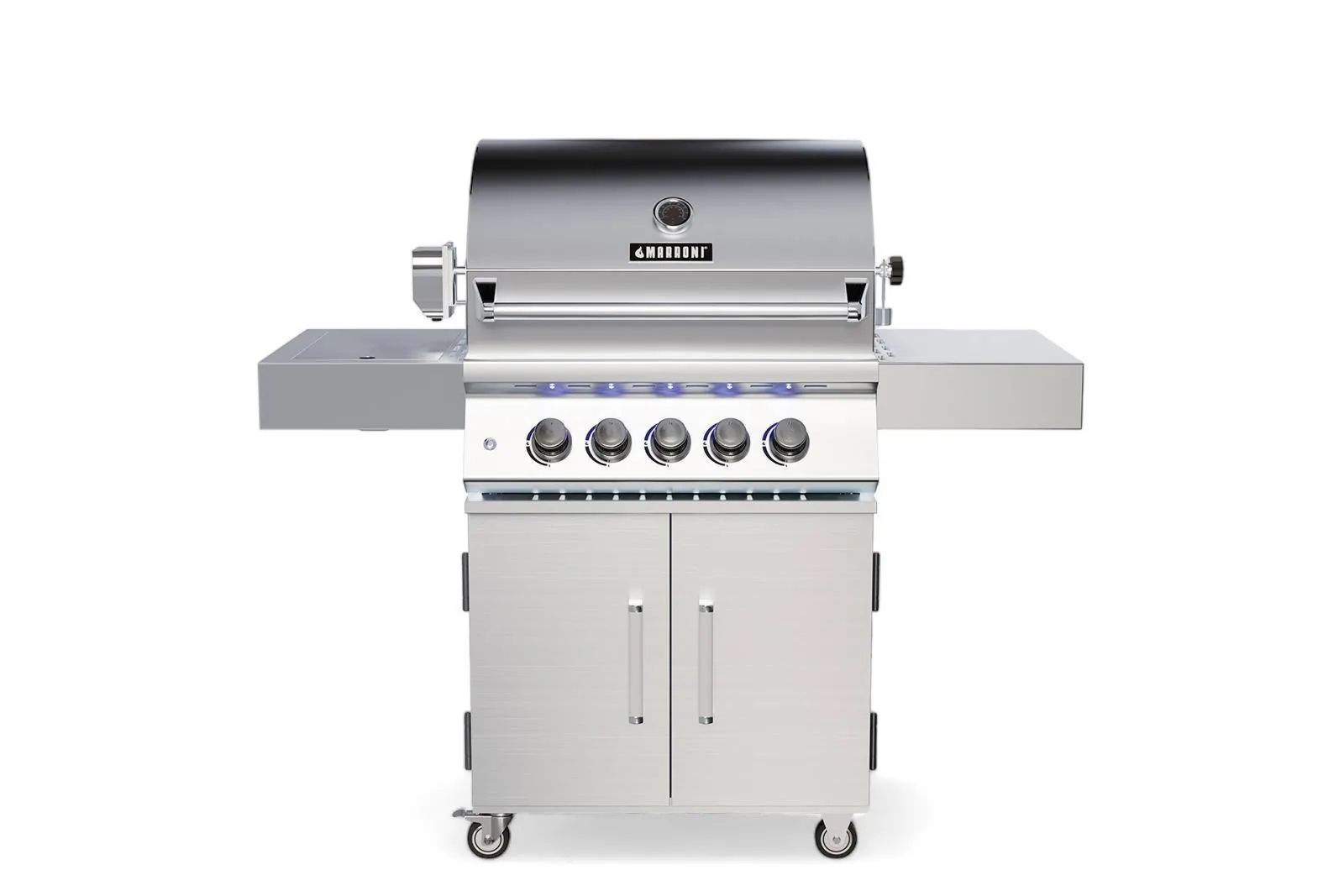 Grill ogrodowy gazowy PRO 3-palnikowy PANAREA  144x62/56 Marroni Grills srebrny