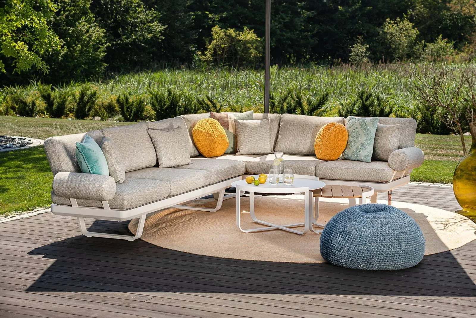 Nowoczesny zestaw mebli ogrodowych ORLANDO   Zumm biały aluminium