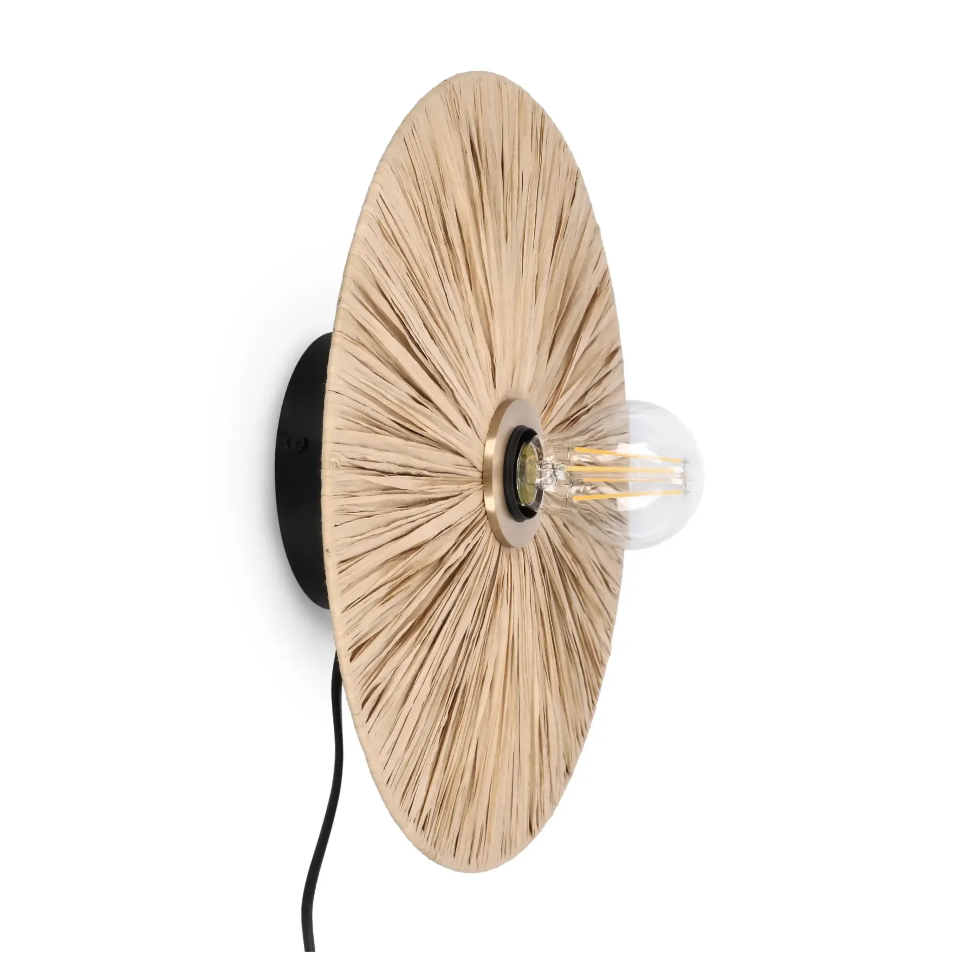 Bolzano Kleos Kinkiet z naturalnego włókna  33x7 brązowy rattanowy