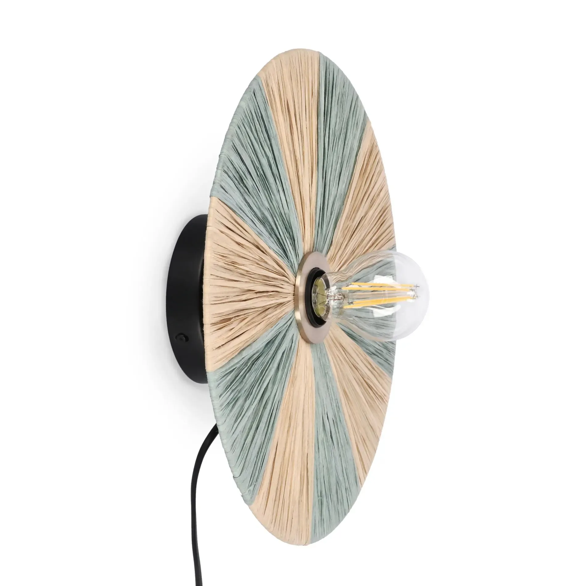 Bolzano Kleos Kinkiet z naturalnego włókna  33x7 brązowy rattanowy