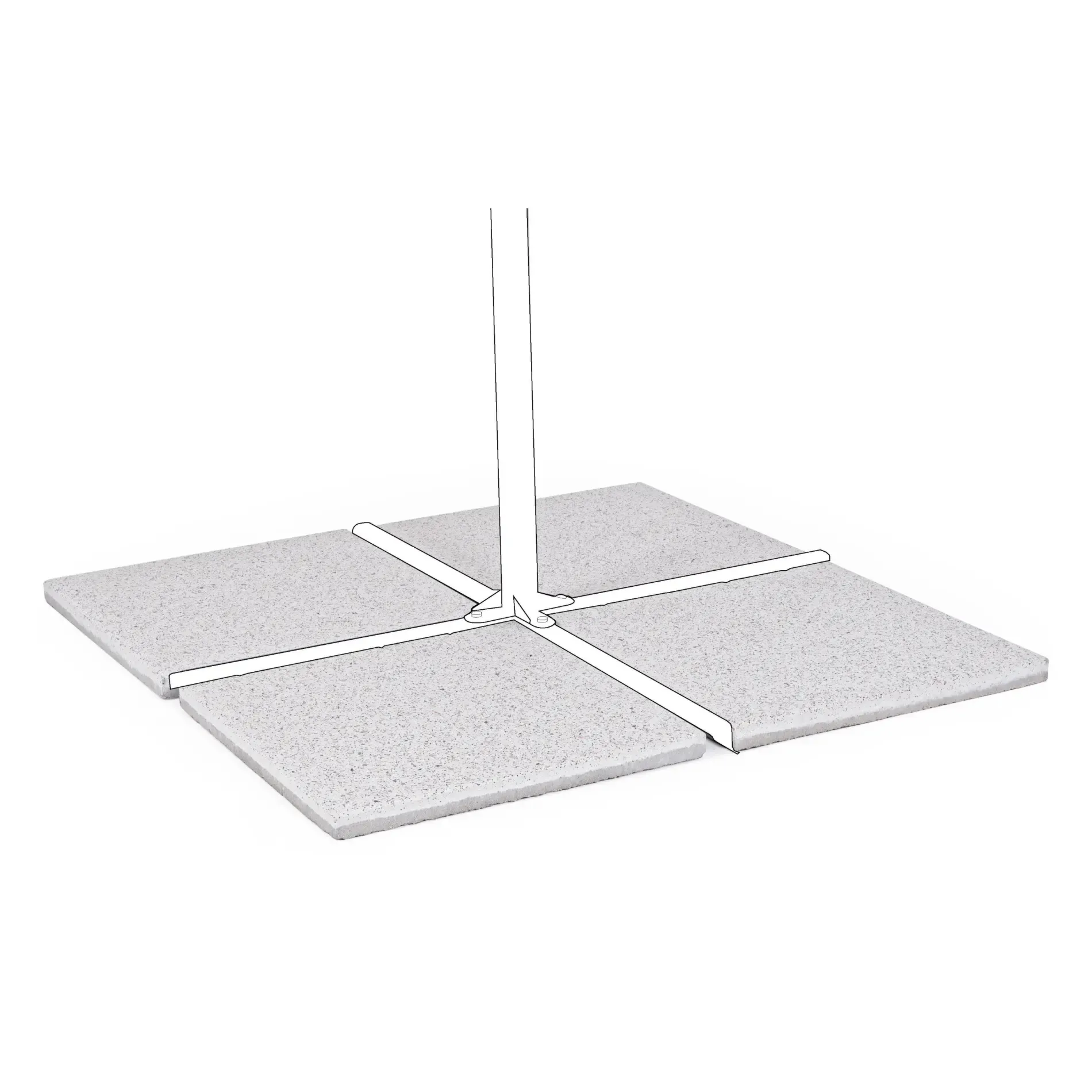 Bolzano Lavoro Komplet 4 podstaw cementowych do parasola 50x50 Biała cementowa