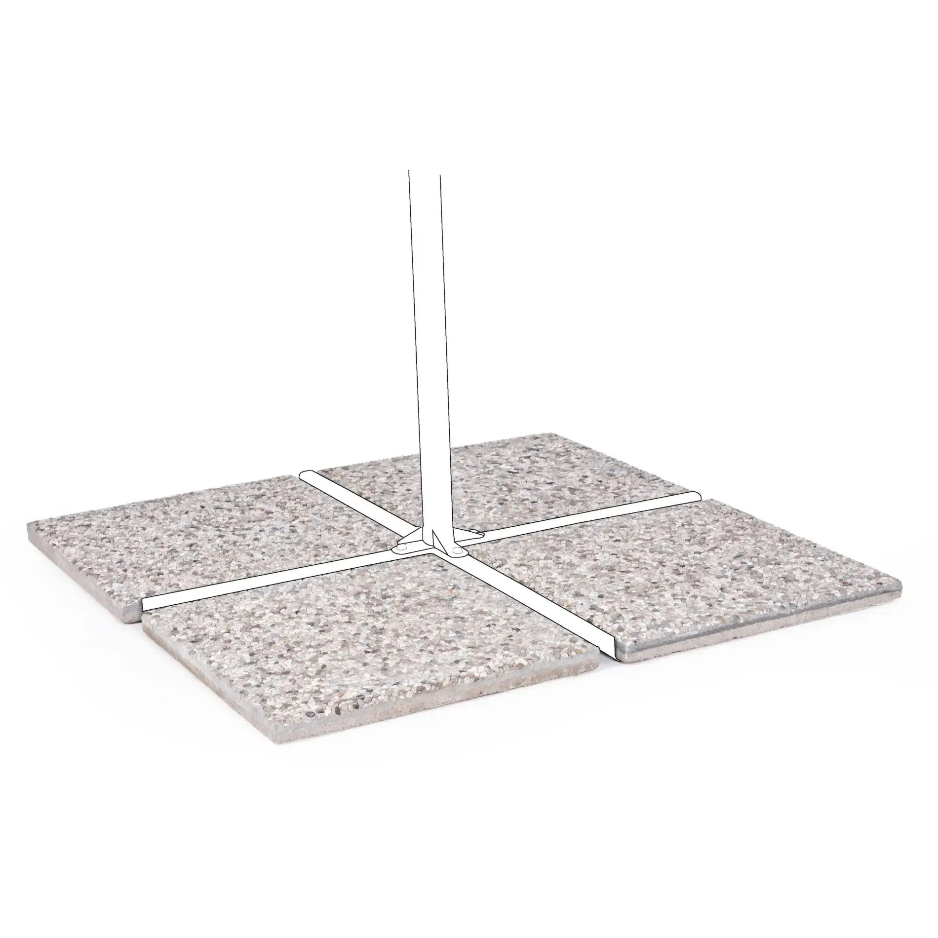 Bolzano Lavoro Komplet 4 podstaw cementowych do parasola 50x50 Szara cementowa