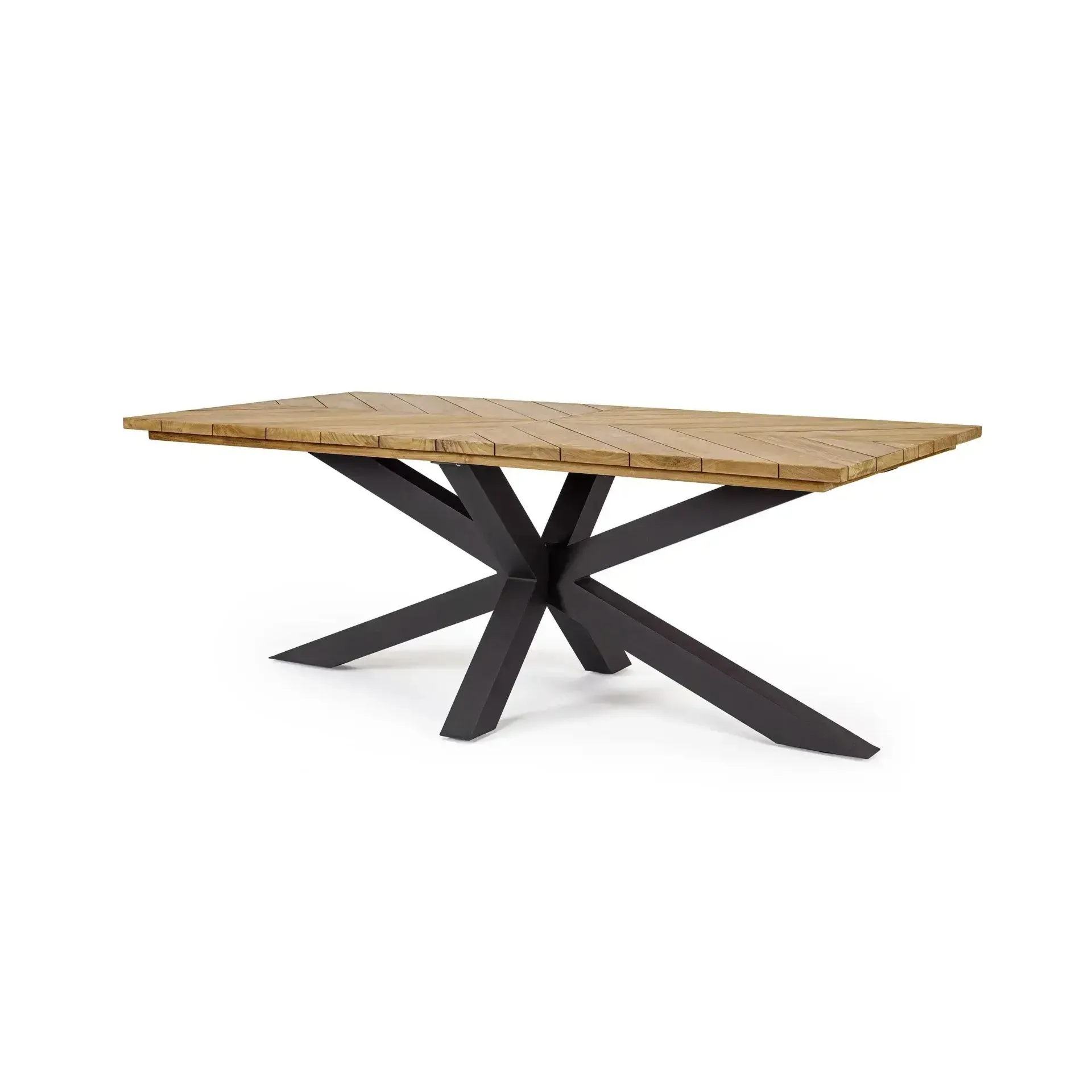 Stół PALMDALE 200x100 Bizzotto czarny aluminium - teak