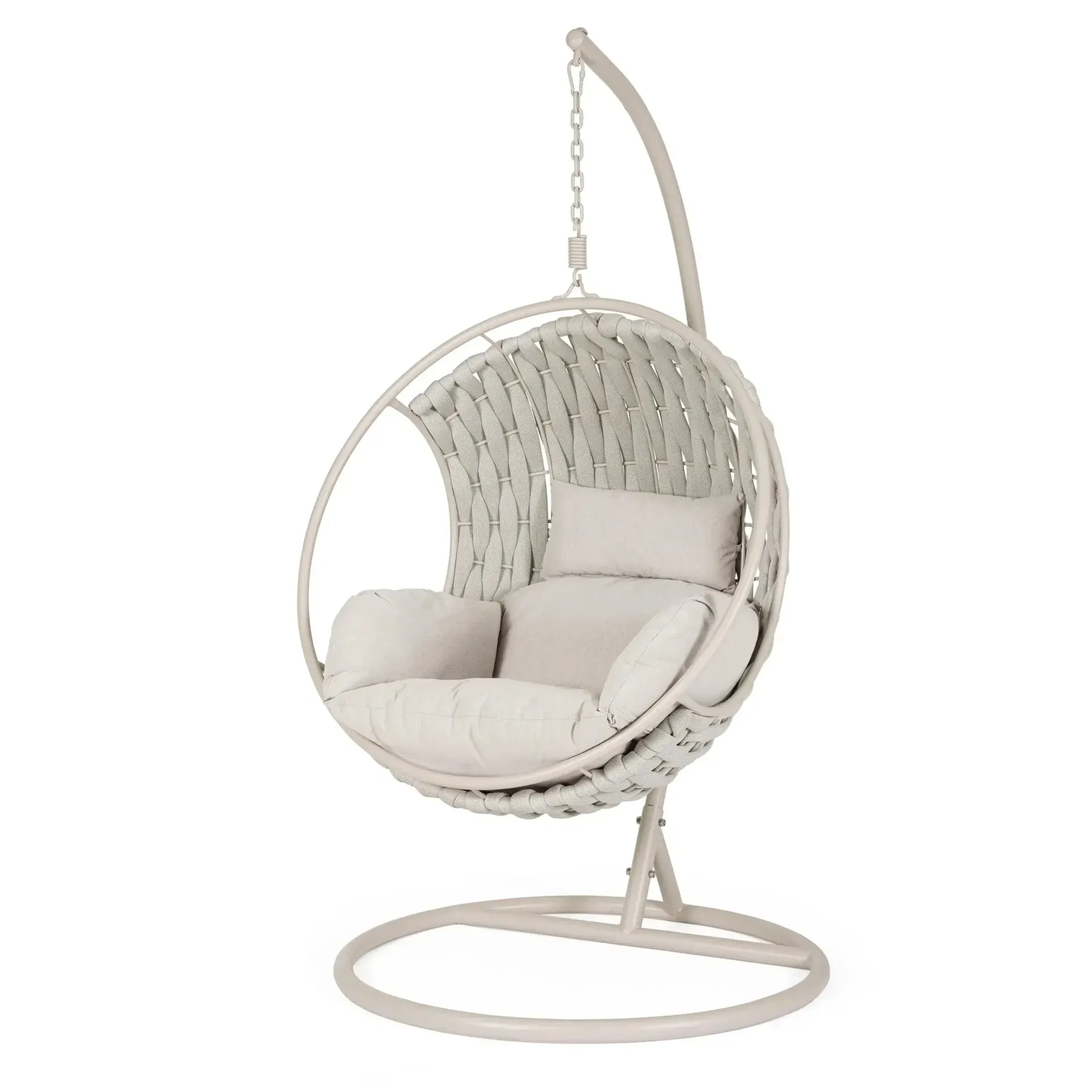 Fotel wiszący - huśtawka GALAPAGOS 107x113 Bizzotto beżowy stal