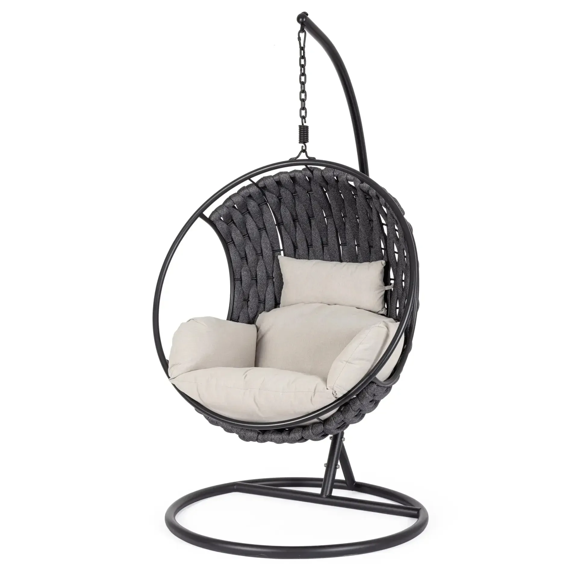 Fotel wiszący - huśtawka GALAPAGOS 107x113 Bizzotto czarny stal