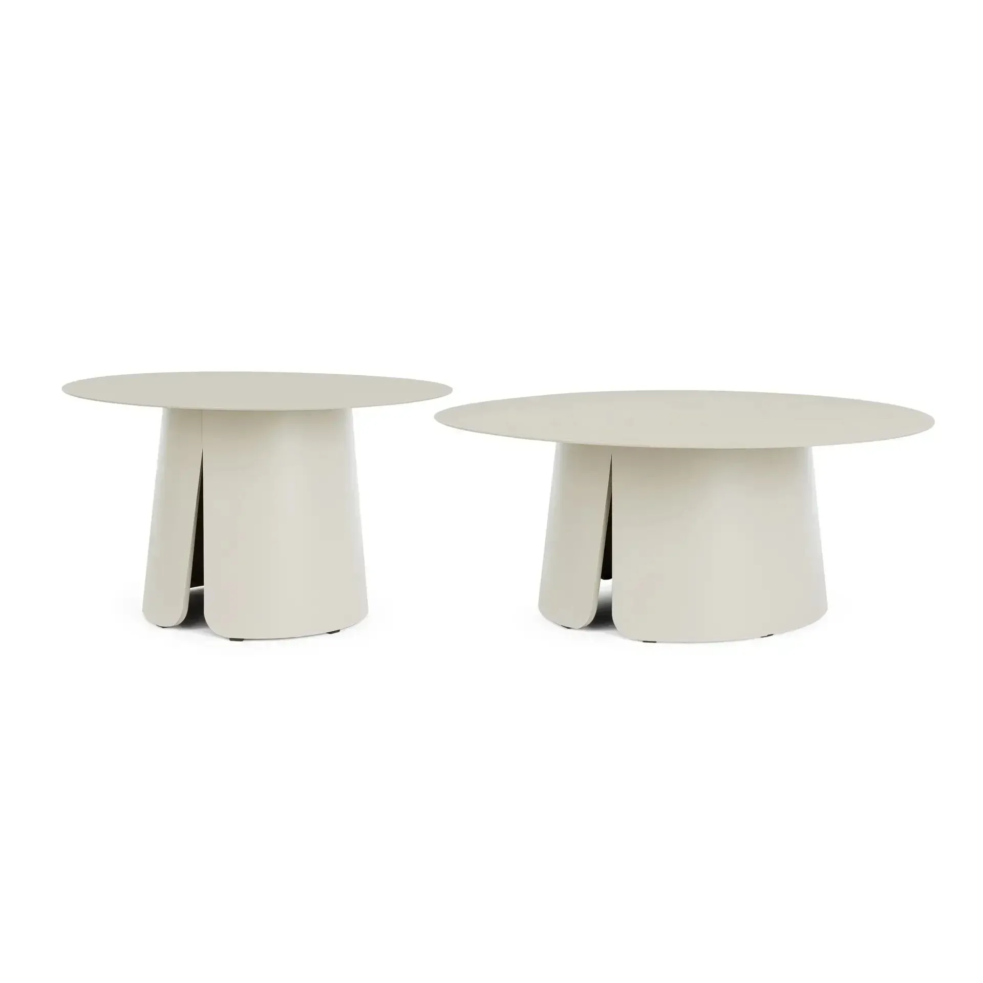 Zestaw stolików BRYAN Ø70 + Ø90 Bizzotto beżowy aluminium