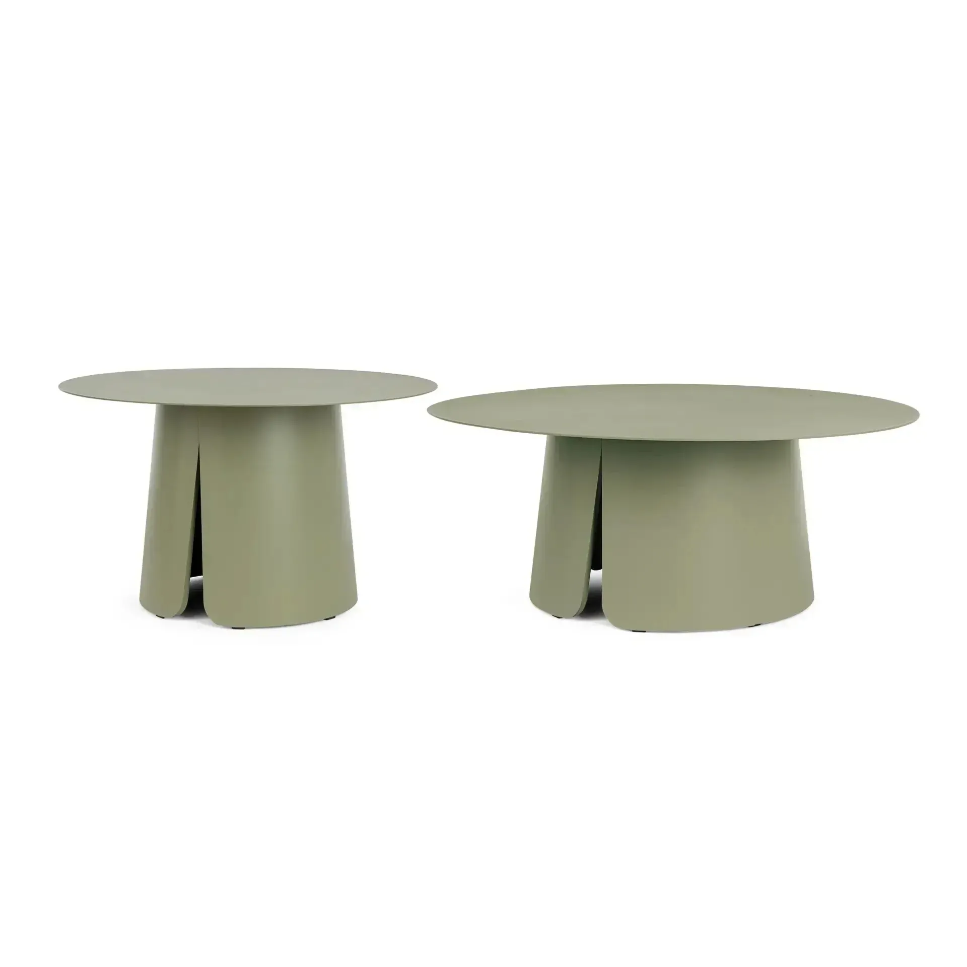 Zestaw stolików BRYAN Ø70 + Ø90 Bizzotto zielony aluminium